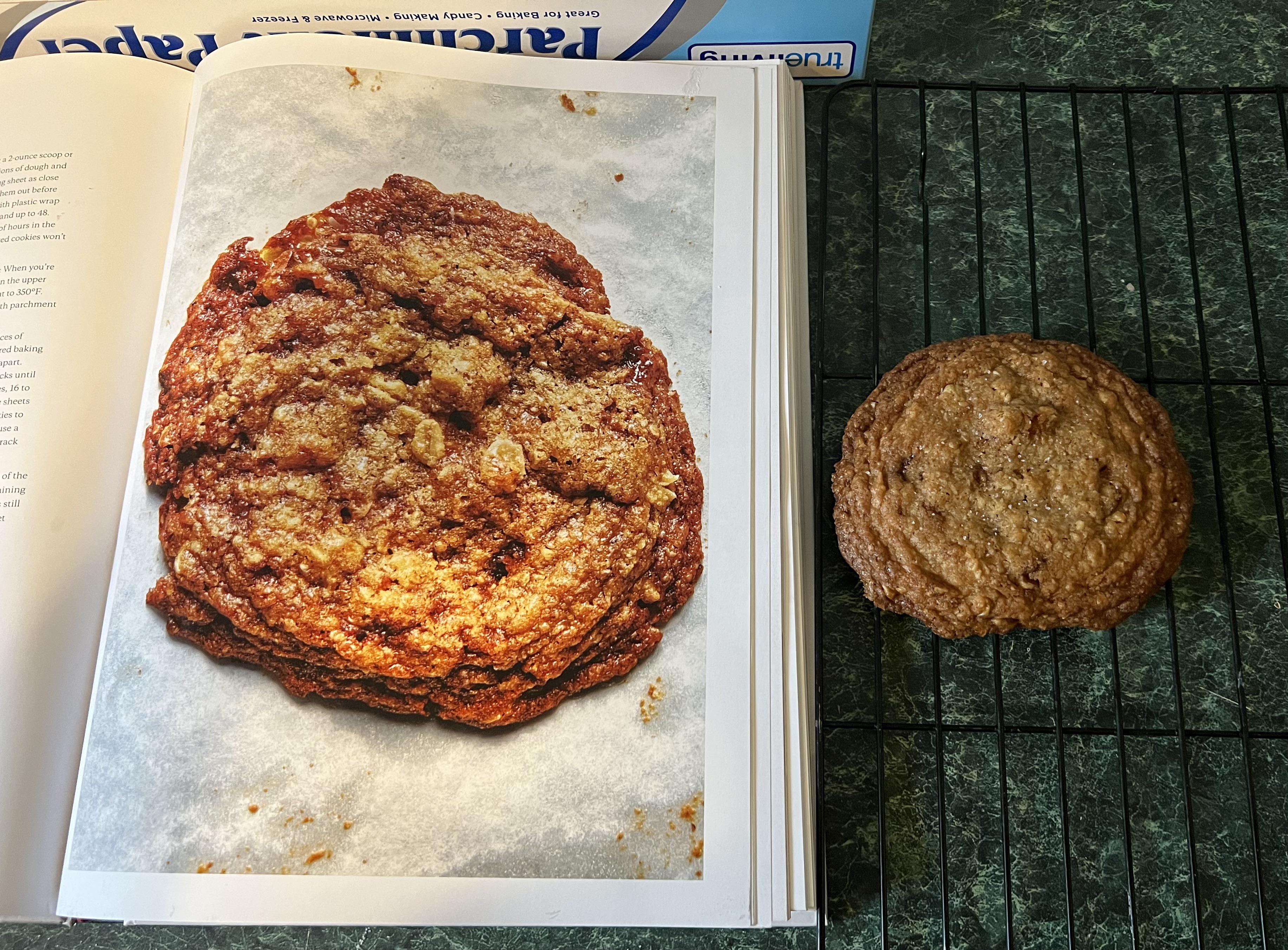 Made the Oat and pecan brittle cookies… picture vs reality r