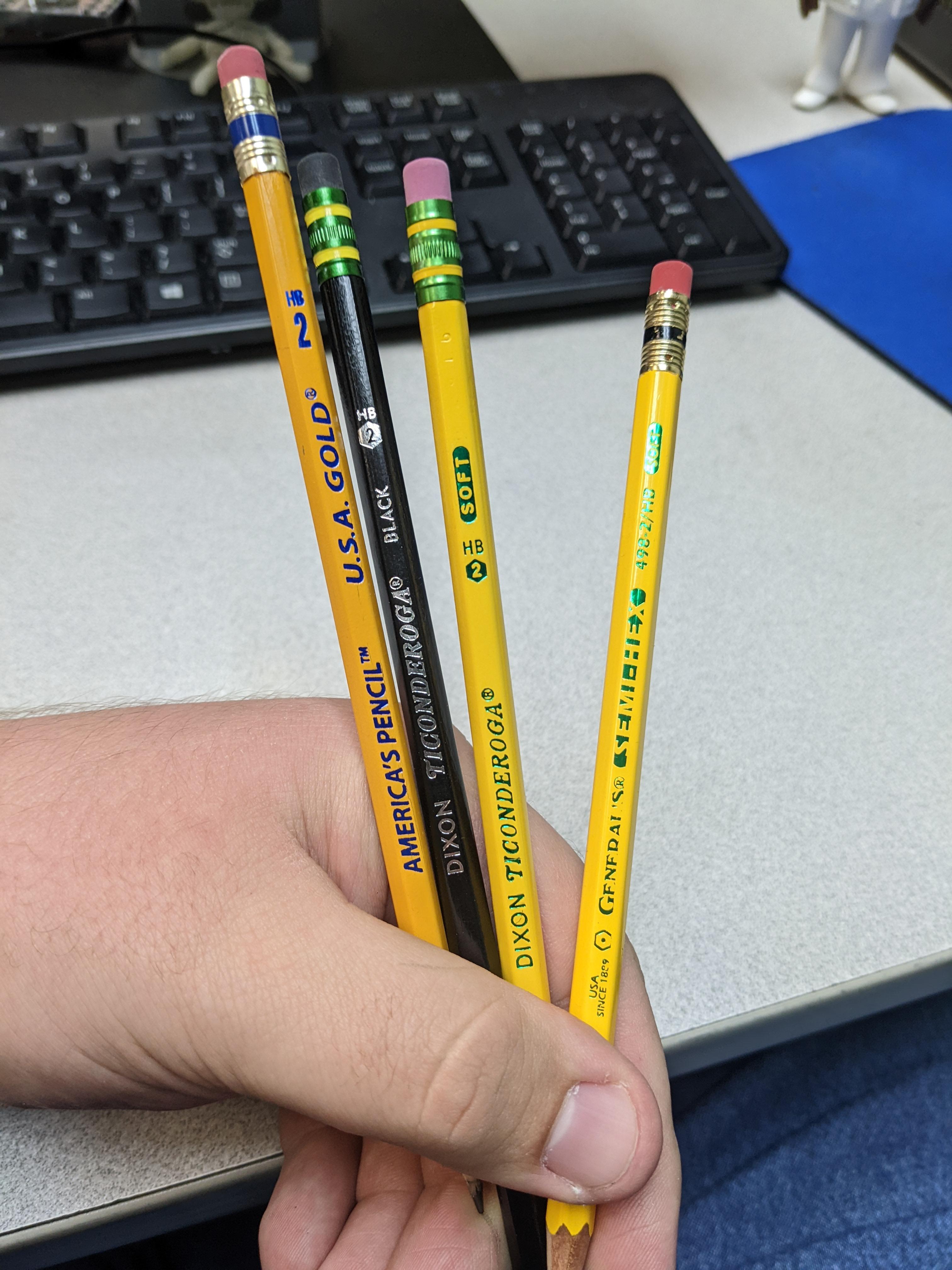 Are there any (decent quality) pencils with upside down text for left