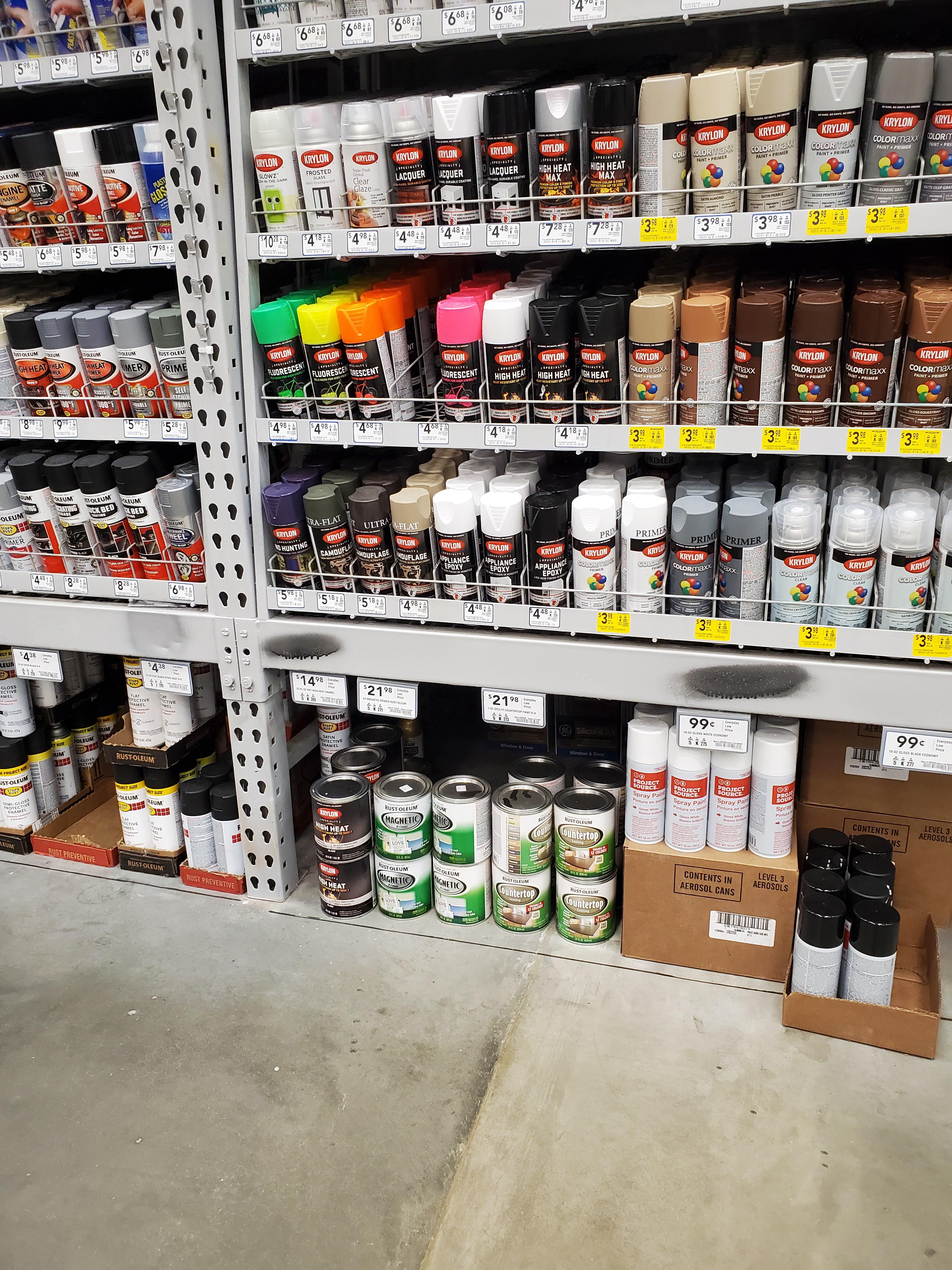 A customer decided to test the spray paint today r/Lowes