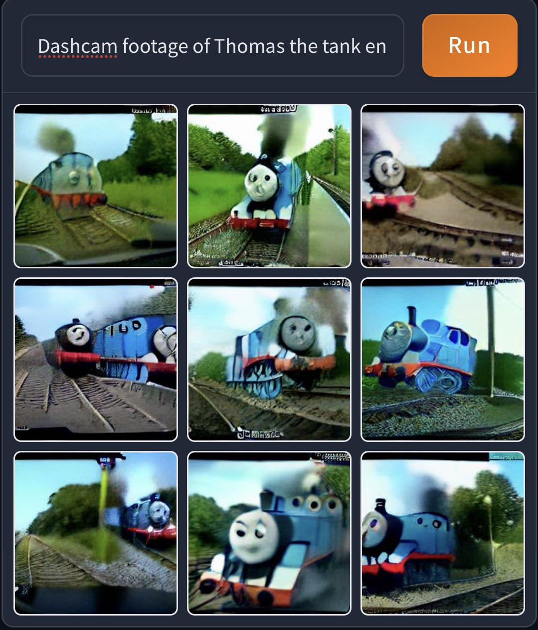 Dashcam footage of Thomas the Tank Engine crashing : r/weirddalle