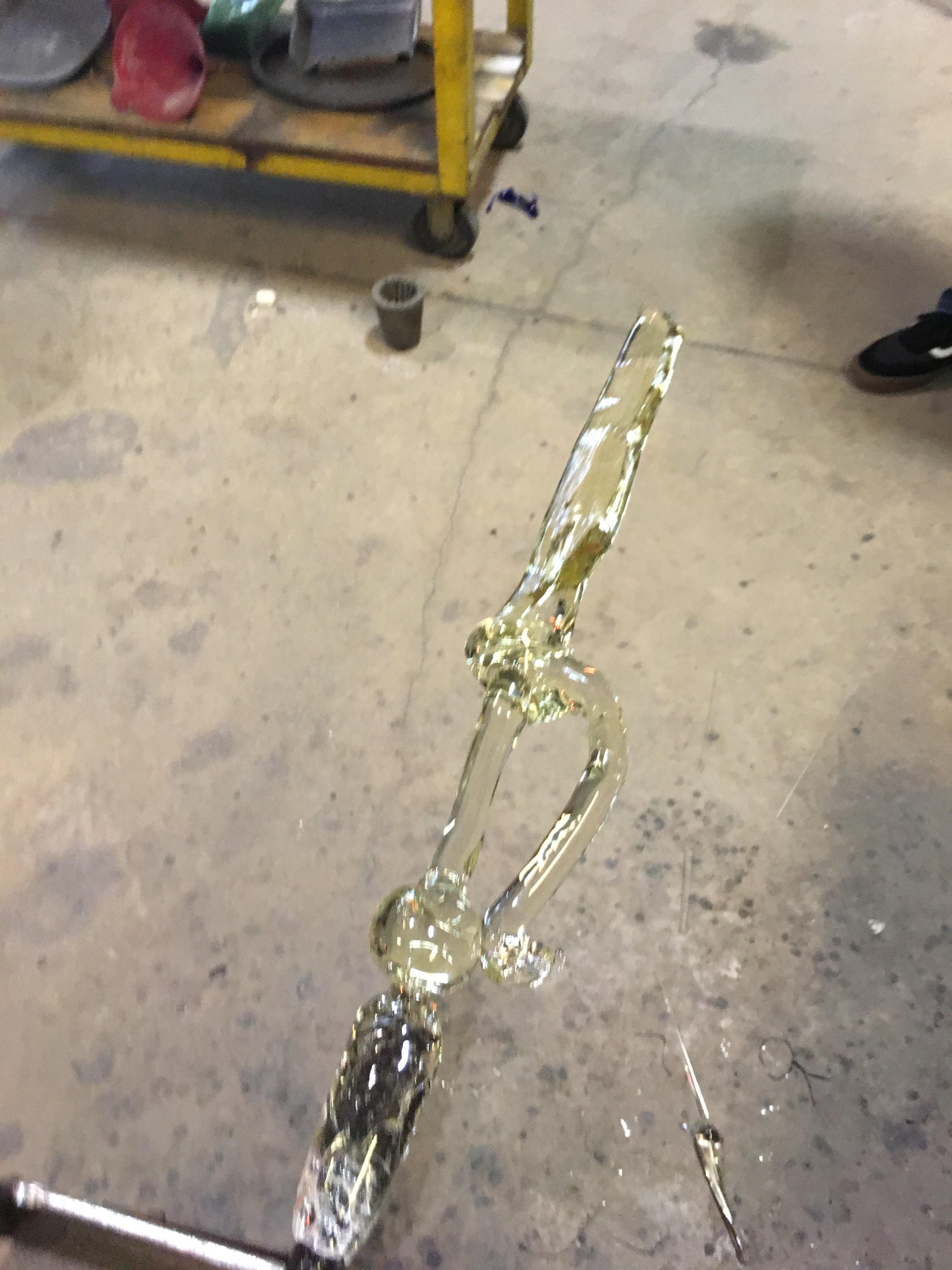 Made a glass sword today r/glassblowing
