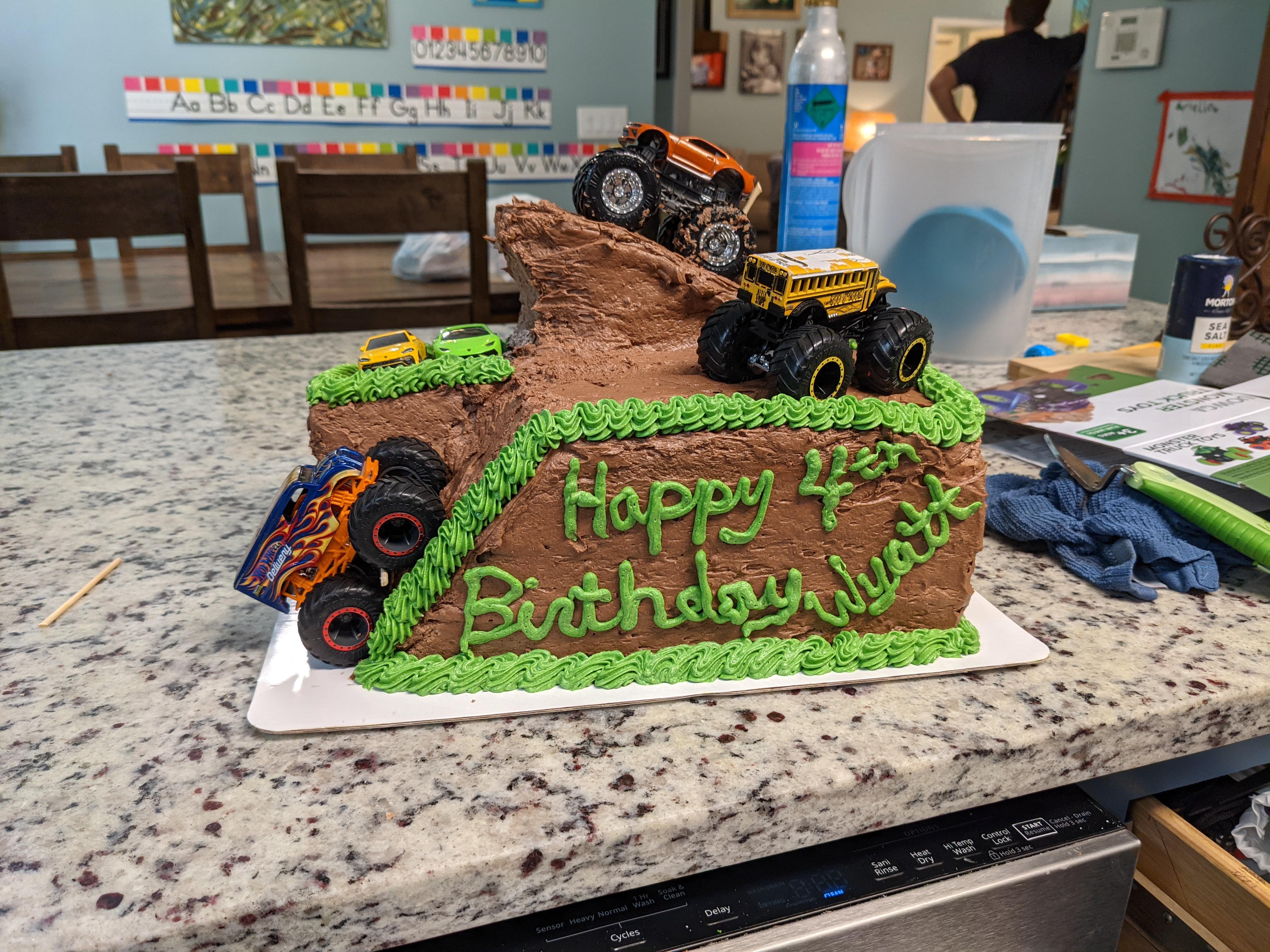 Monster Truck Birthday Cake for my big boy r/Baking