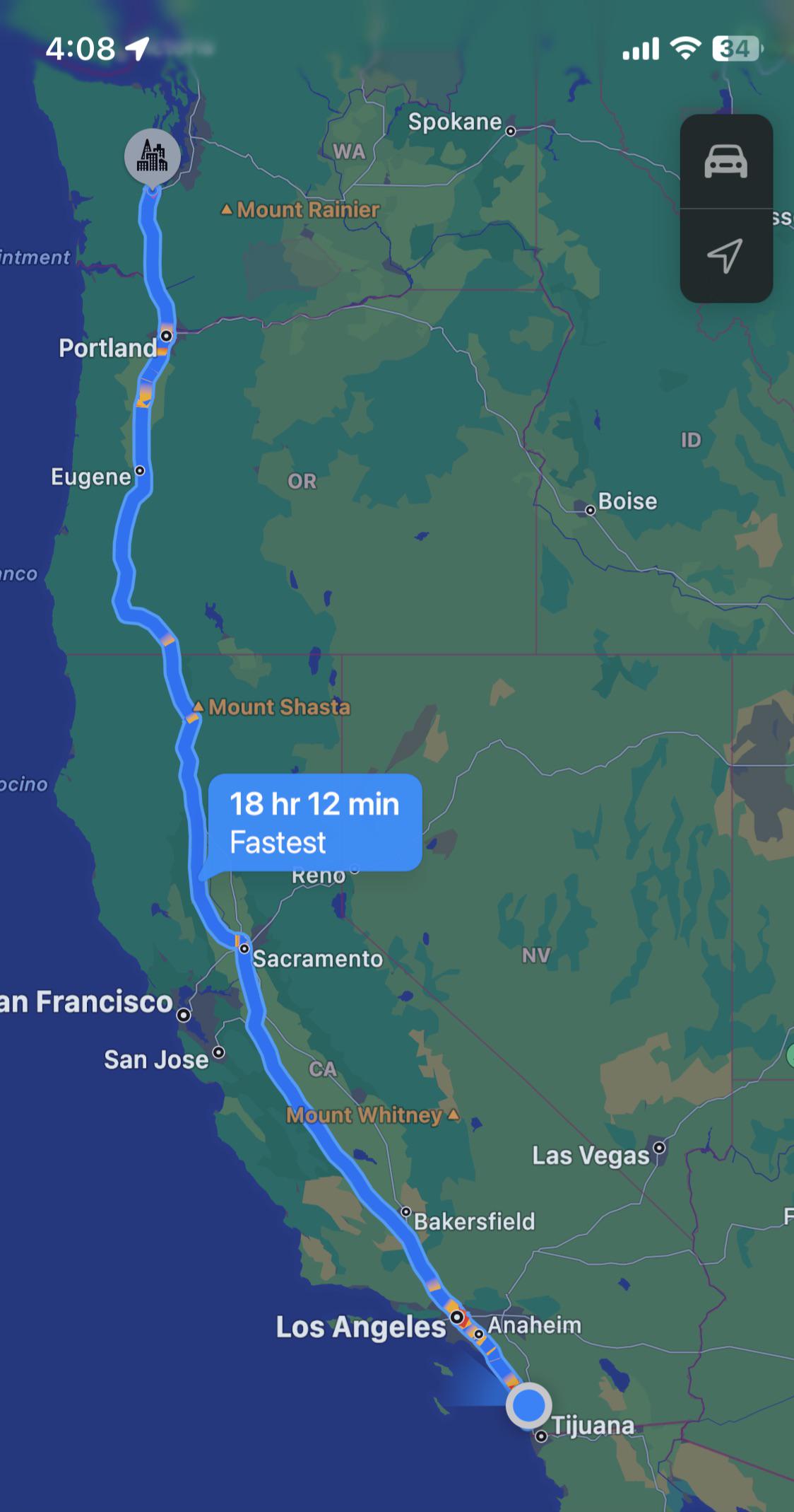 Olympia, WA to San Diego, CA r/roadtrip