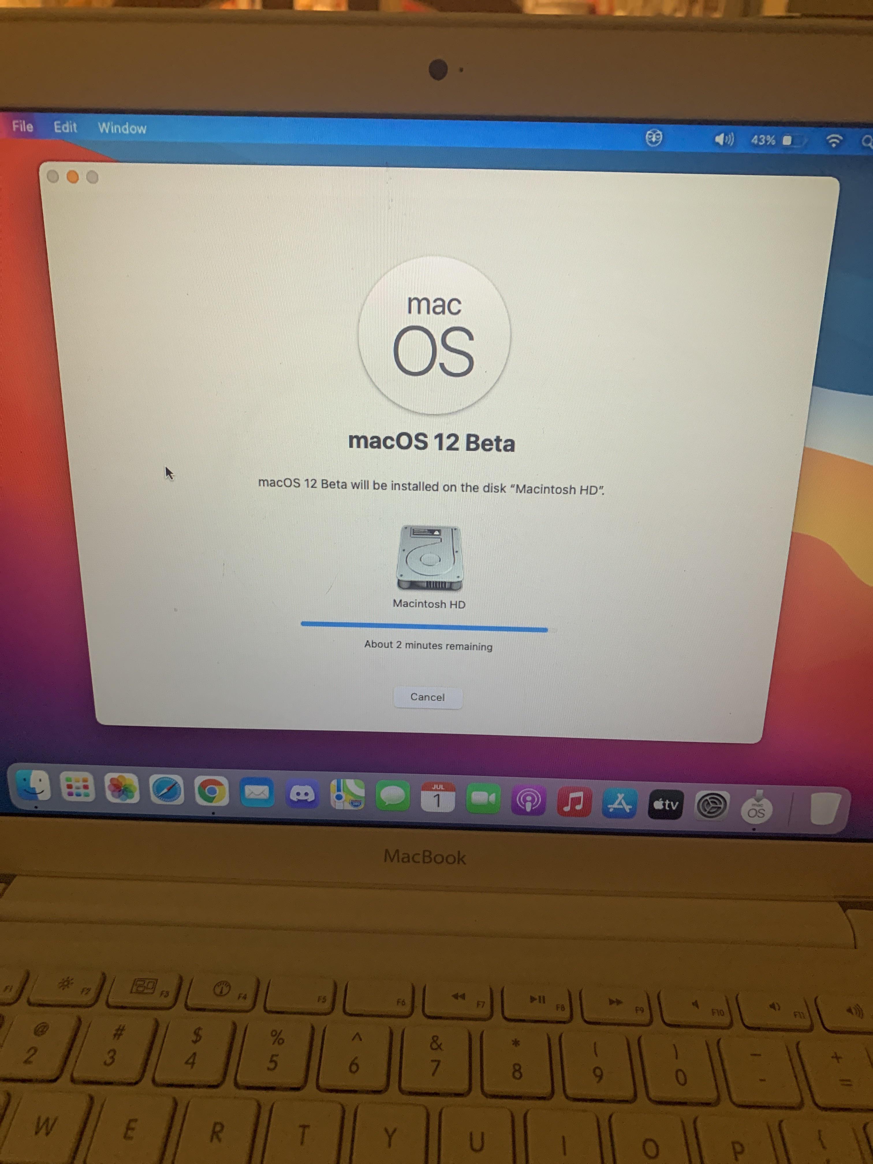 Mac OS Monterey frozen at 2 minutes remaining for about 2 1/2 hours