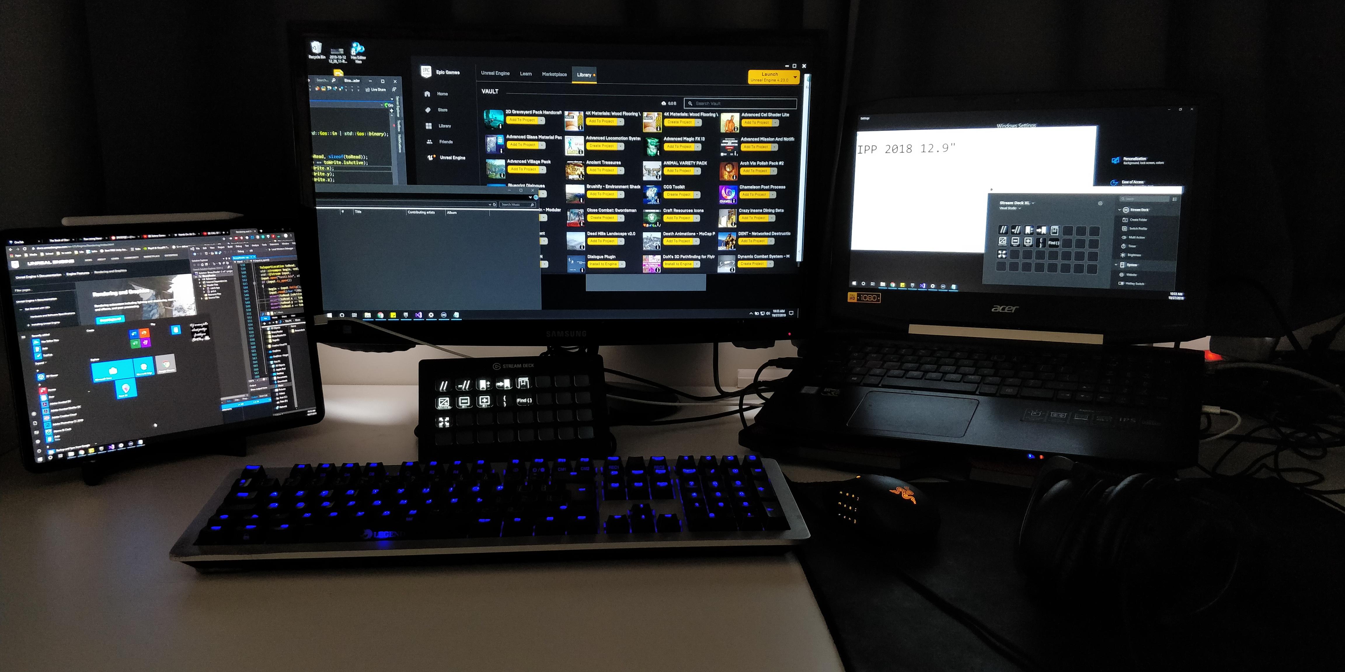 IPP 2018 12,9" connected as a third monitor to windows PC setup r/ipad