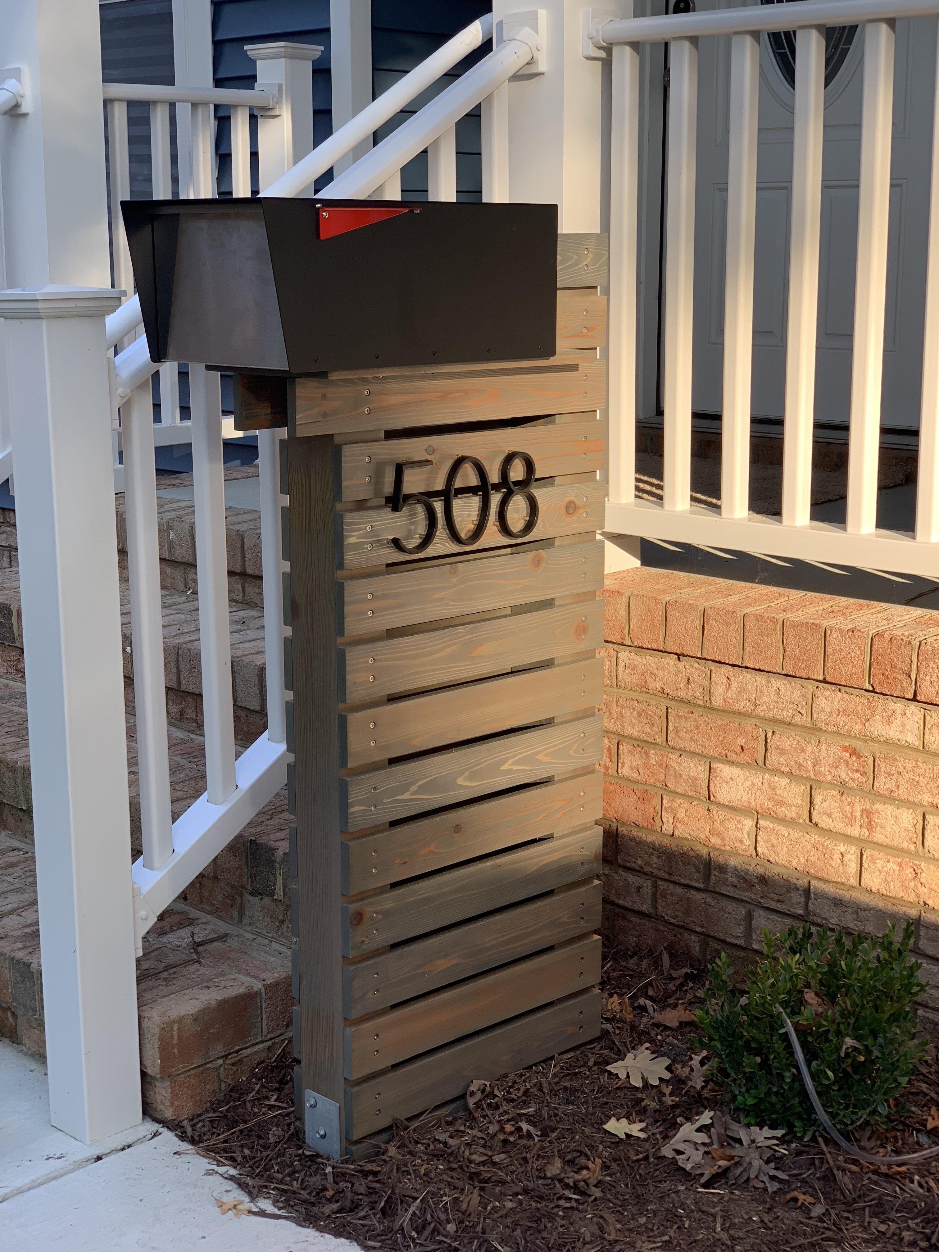 Finished mailbox for our new house. r/woodworking