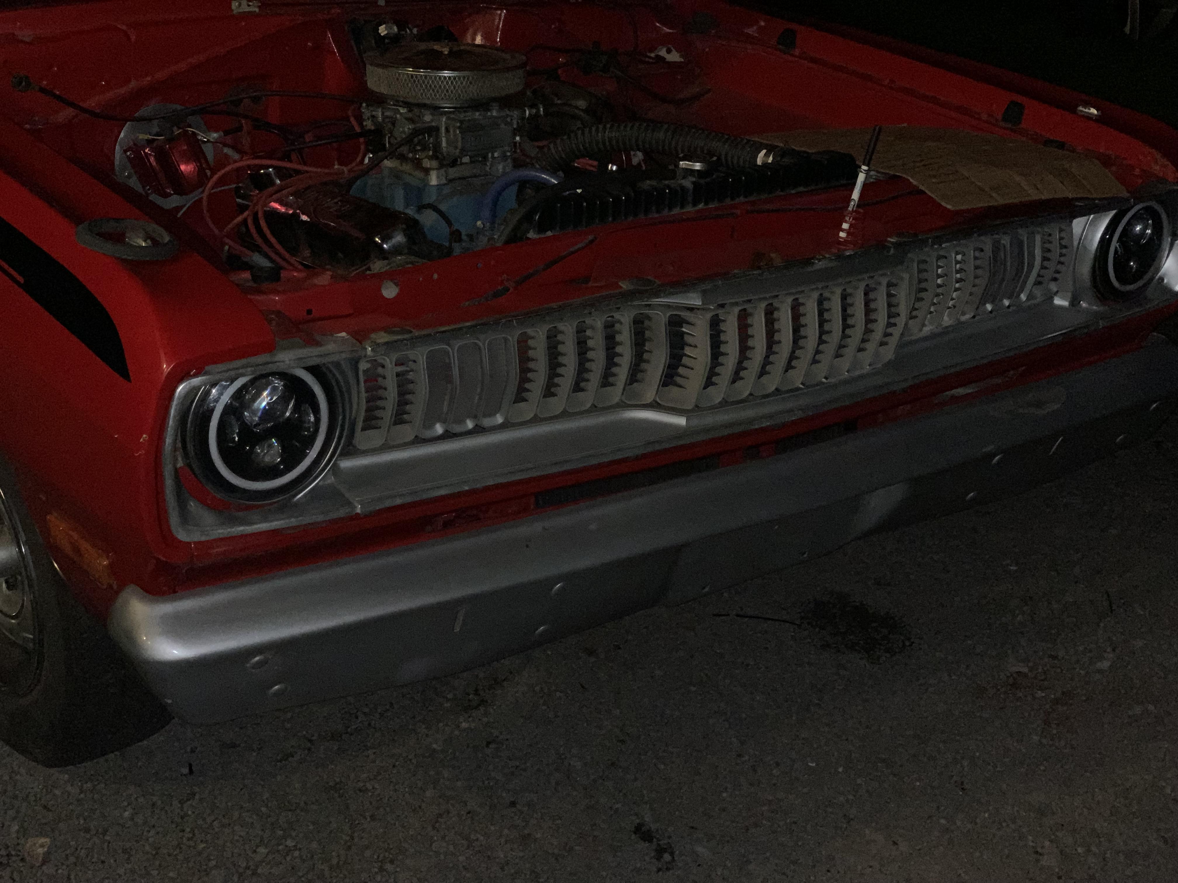 Swapped in some Jeep jk head lights on my 72 duster tonight r/projectcar