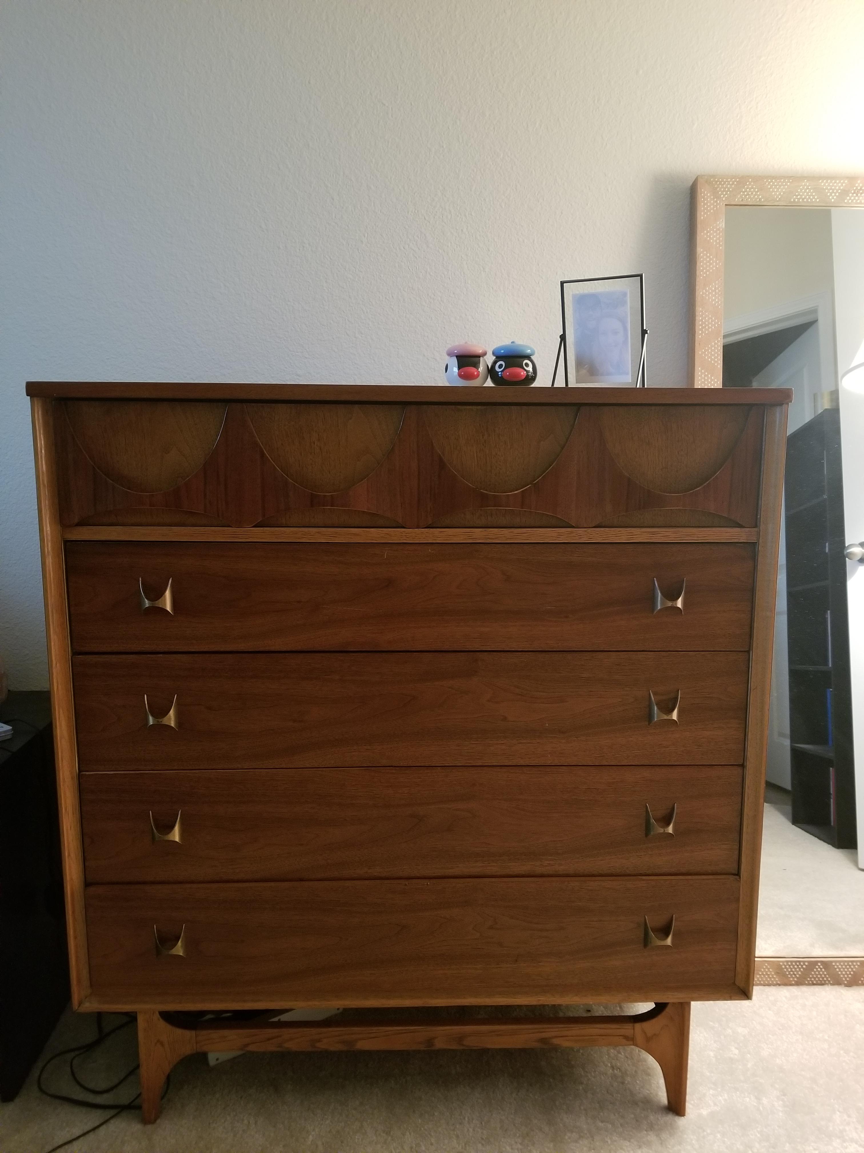 Scored a mid century modern dresser for 30 off at Goodwill! Thanks dad
