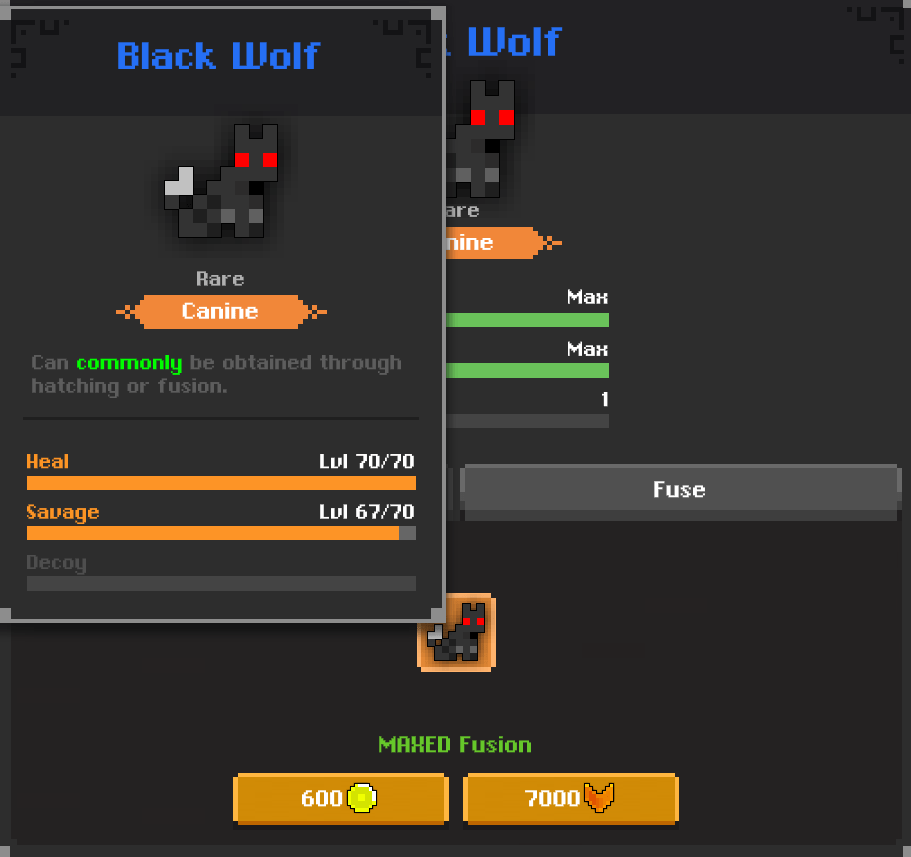 Game says maxed fusion, even though it's 70/70 with 70/67, is it really