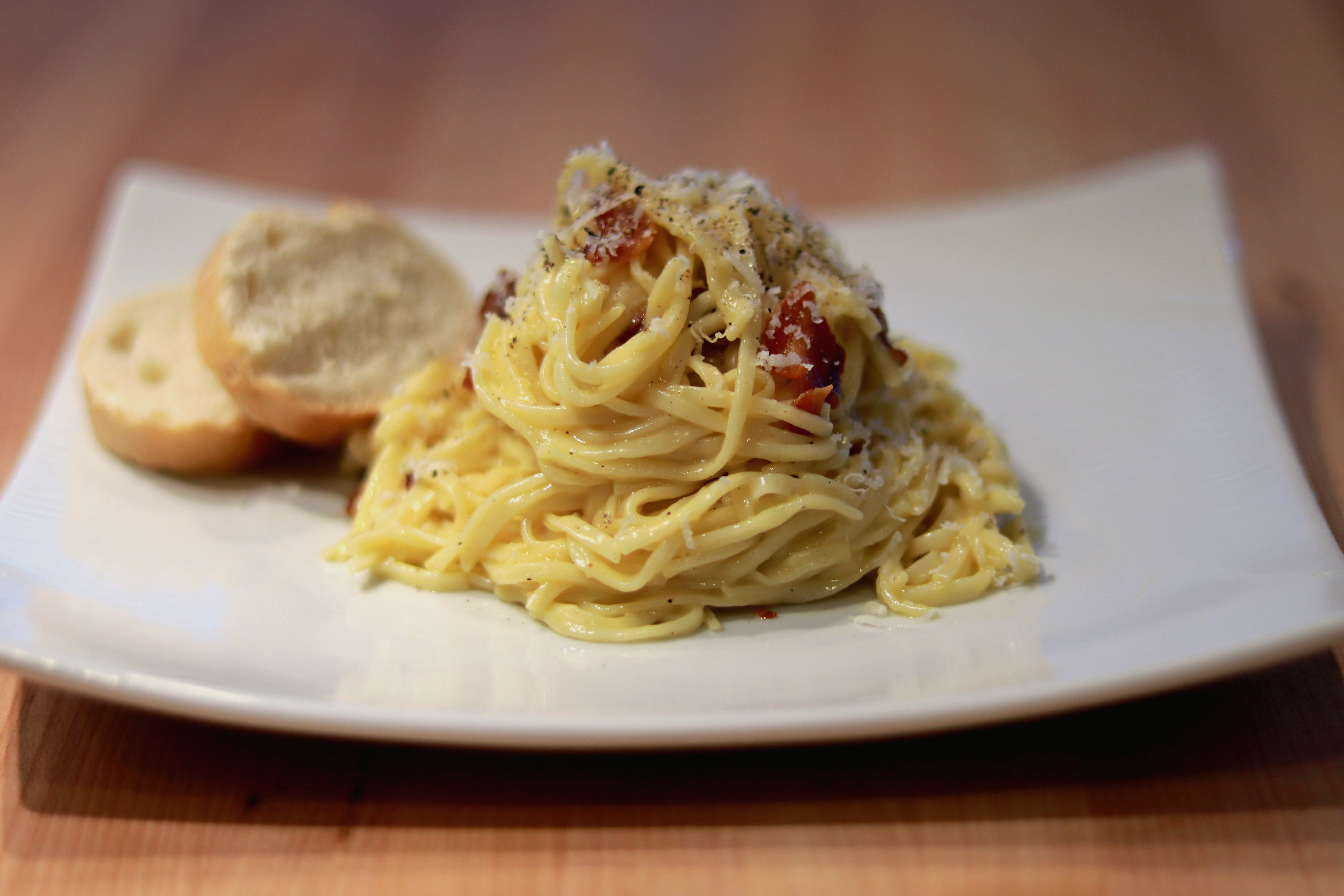 [Homemade] Spaghetti Carbonara with homemade pasta r/food