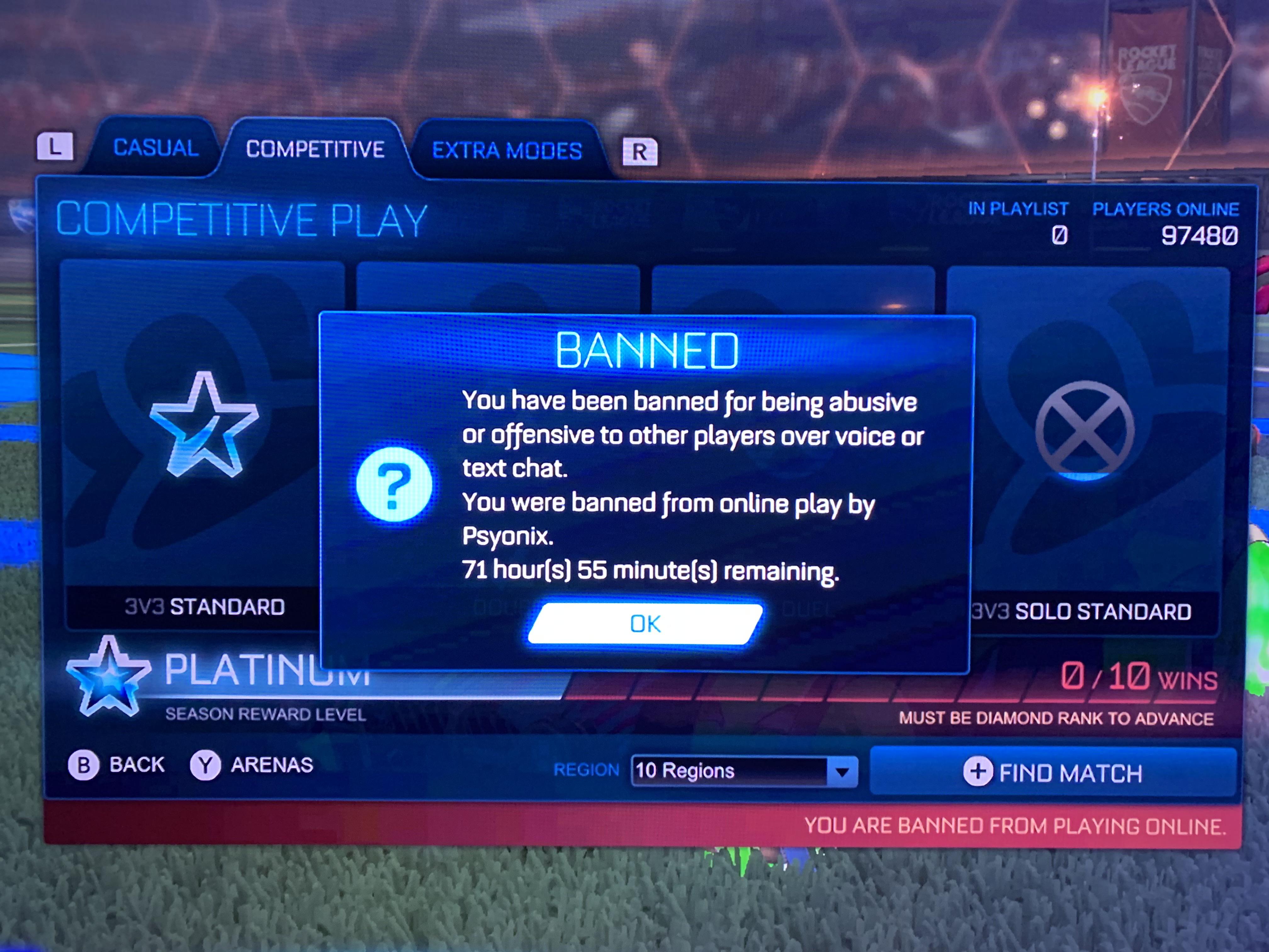 The only thing I use is quick chat. How does this even happen? r