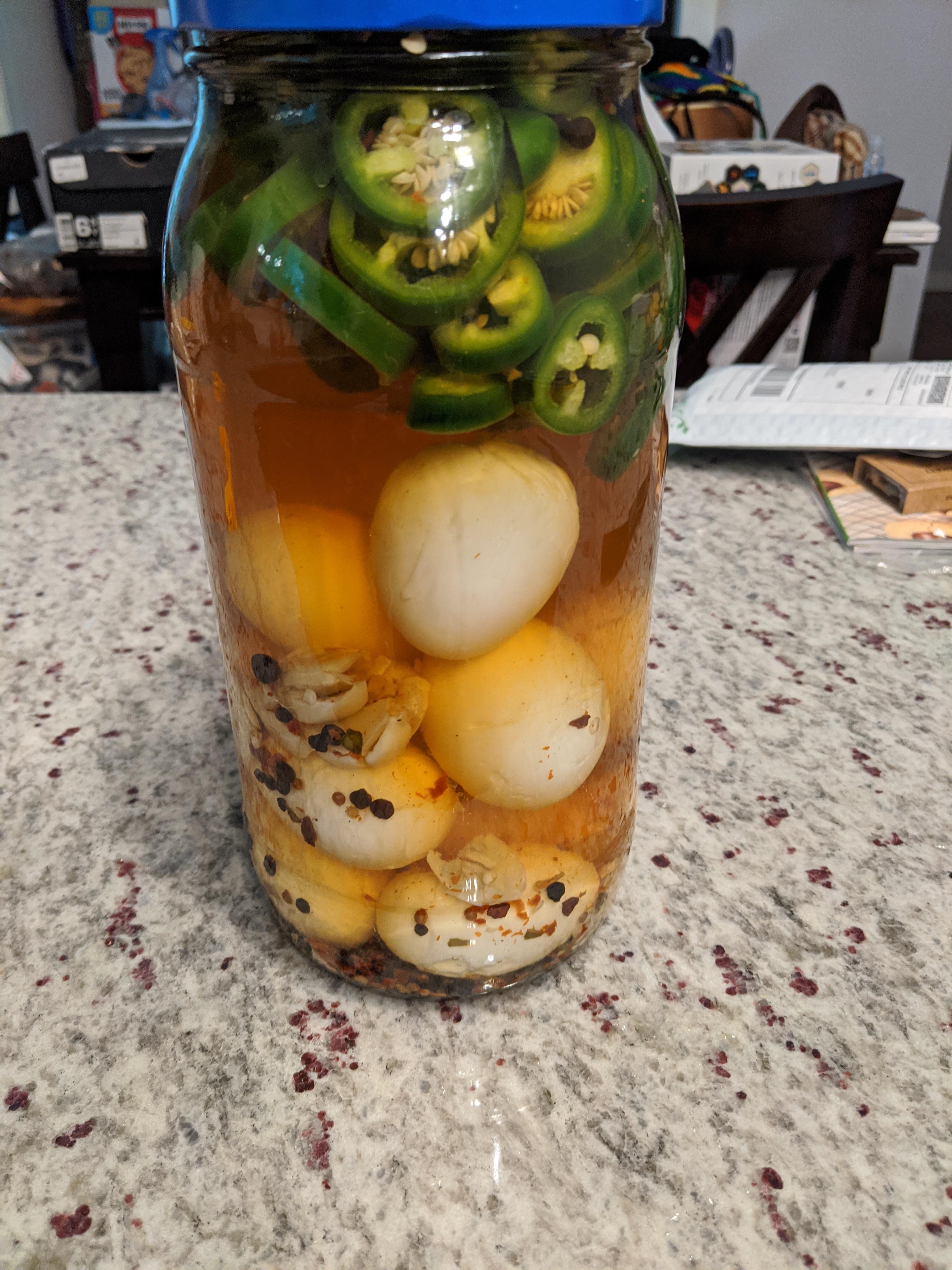 Made some spicy pickled eggs. r/spicy