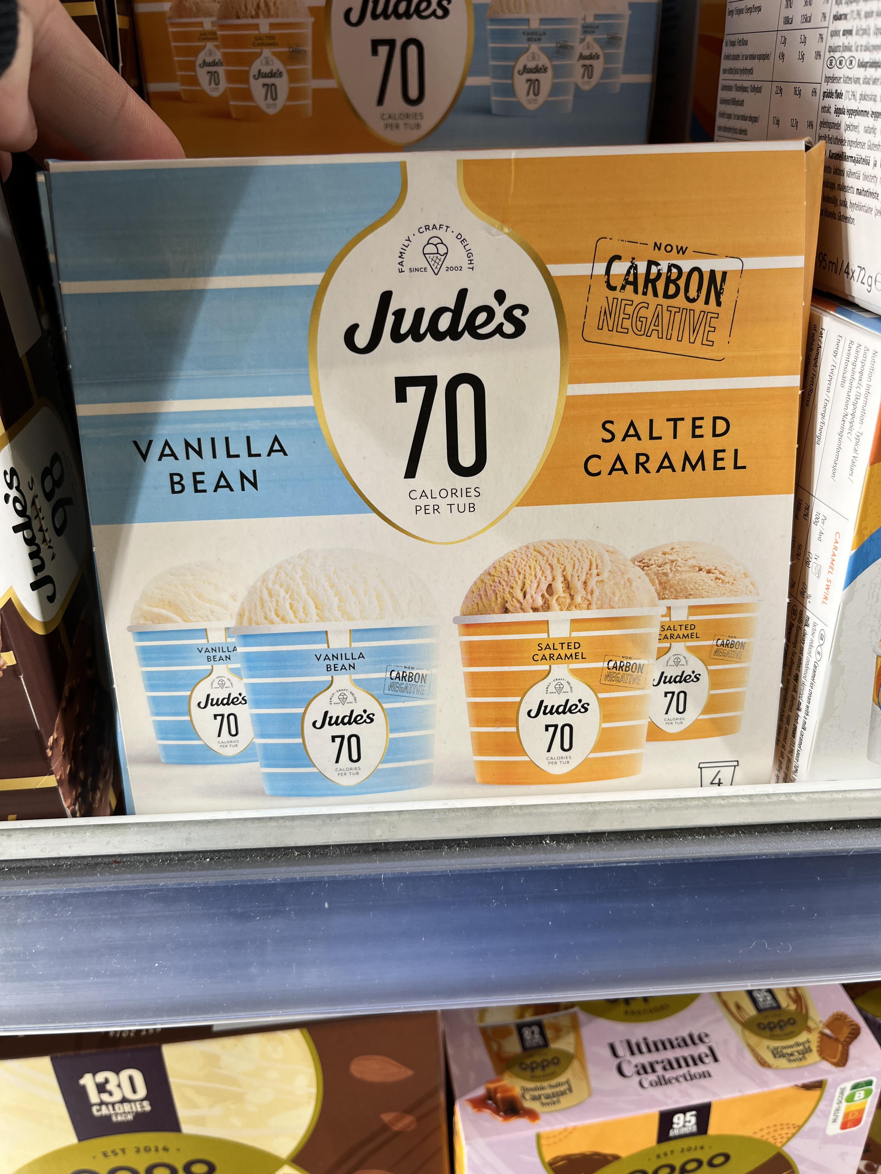 Jude’s Lower Calorie Individual Ice Cream Tubs 3.5syn for the vanilla