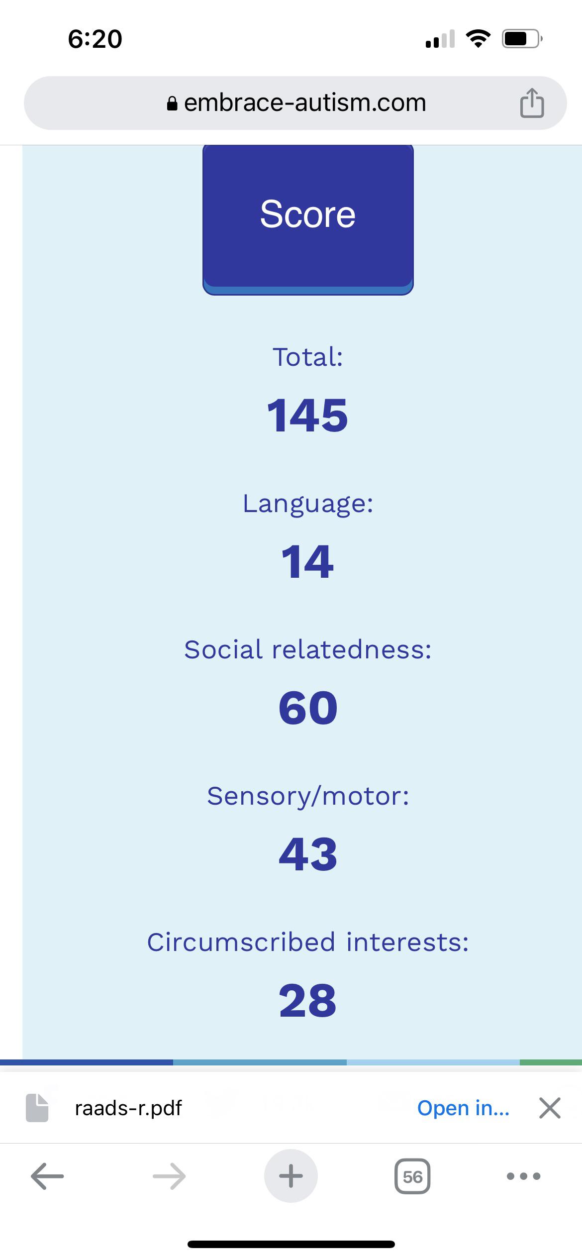 Took the RAADSR test, here are my results (more in comments) r