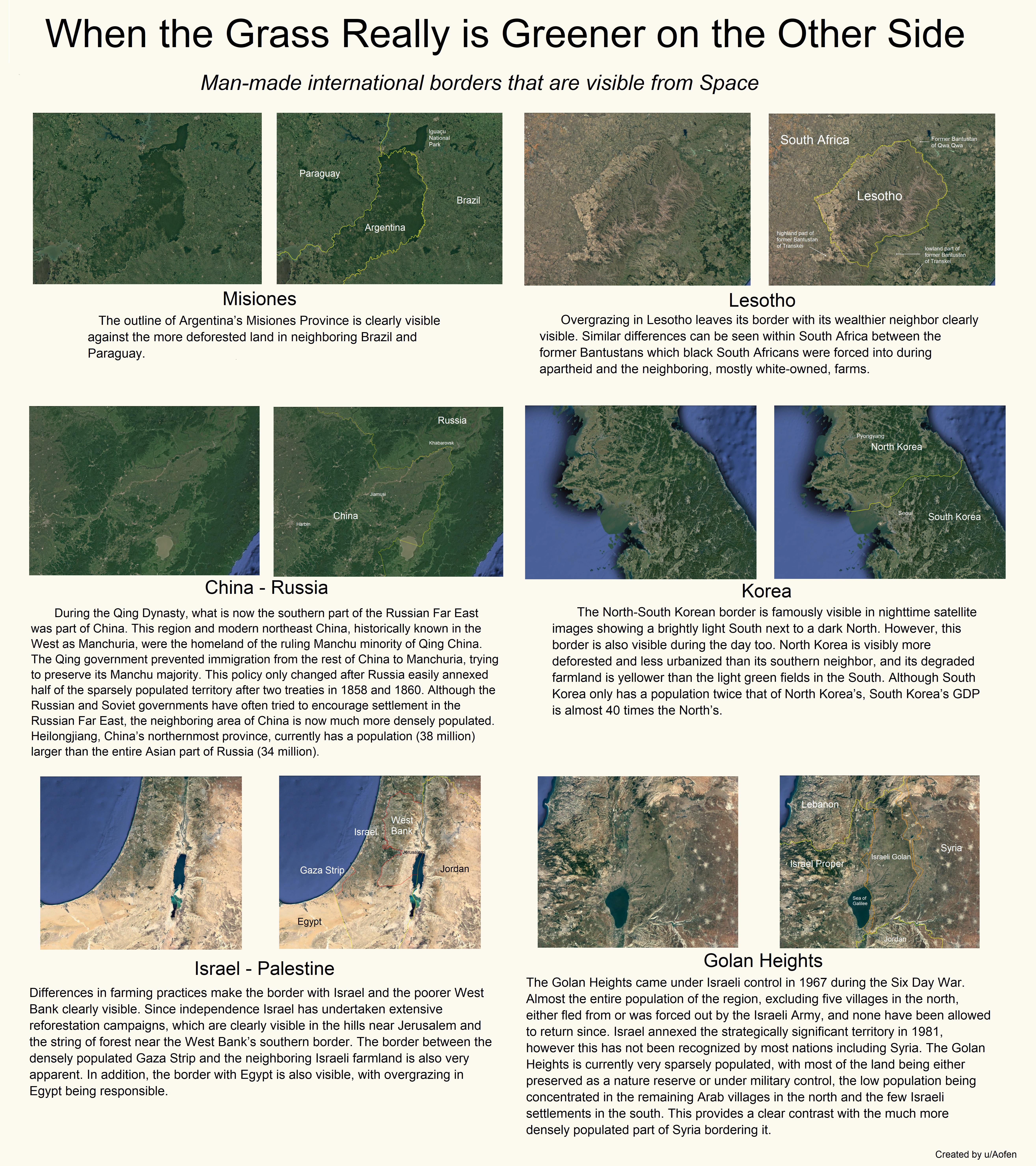 Manmade International Borders visible from Space r/MapPorn