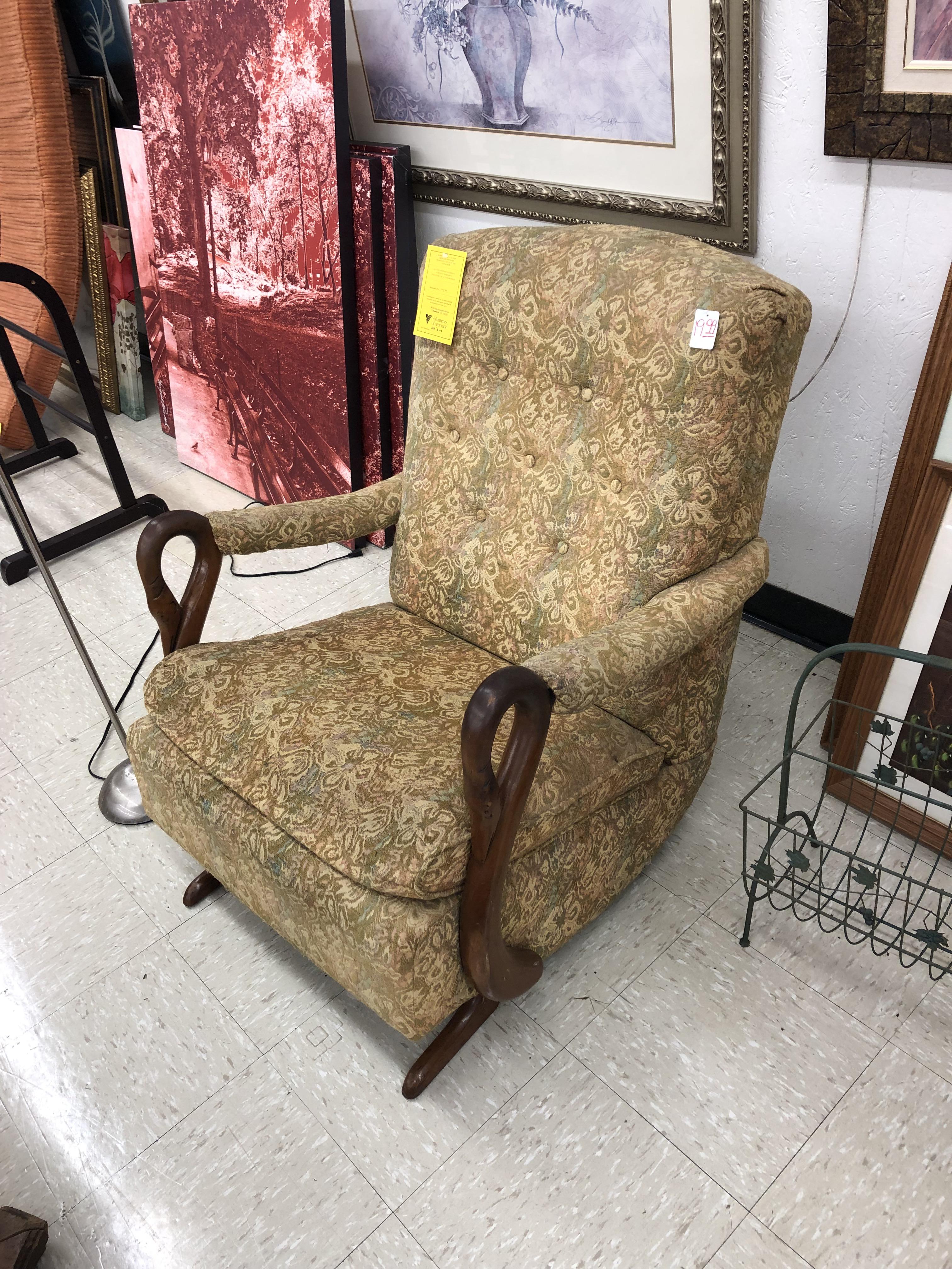 Vintage upholstered rocking chair, 20 at Volunteers of America thrift