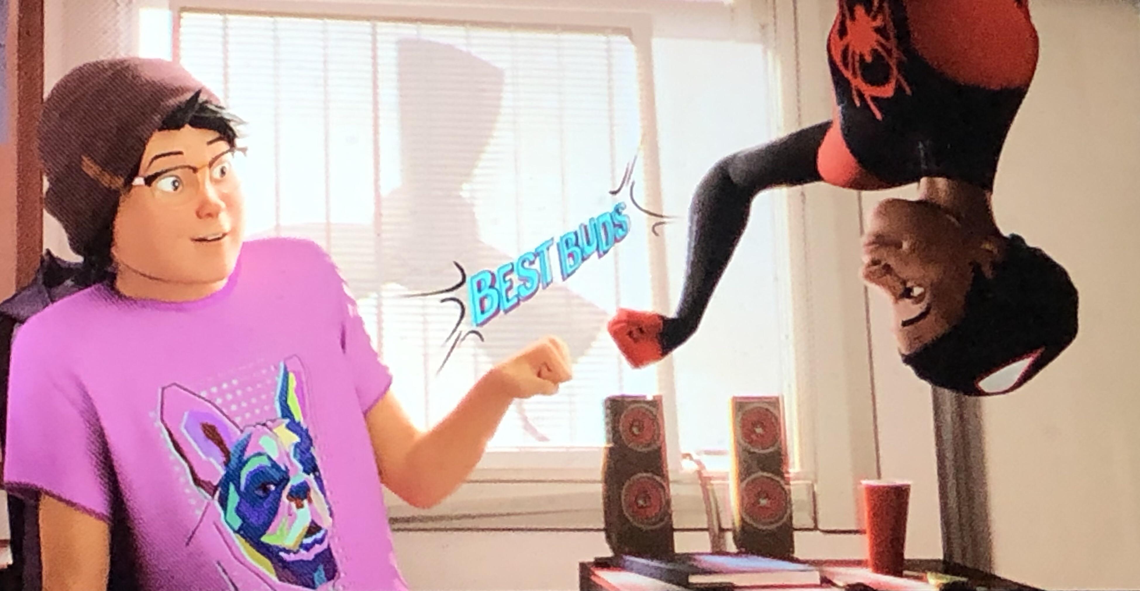 I just realized that Miles’ roommate is the Miles Morales Universe