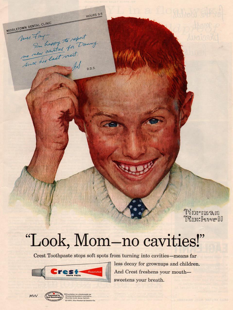 Norman Rockwell made fluoride toothpaste history. His Crest ads in 1956