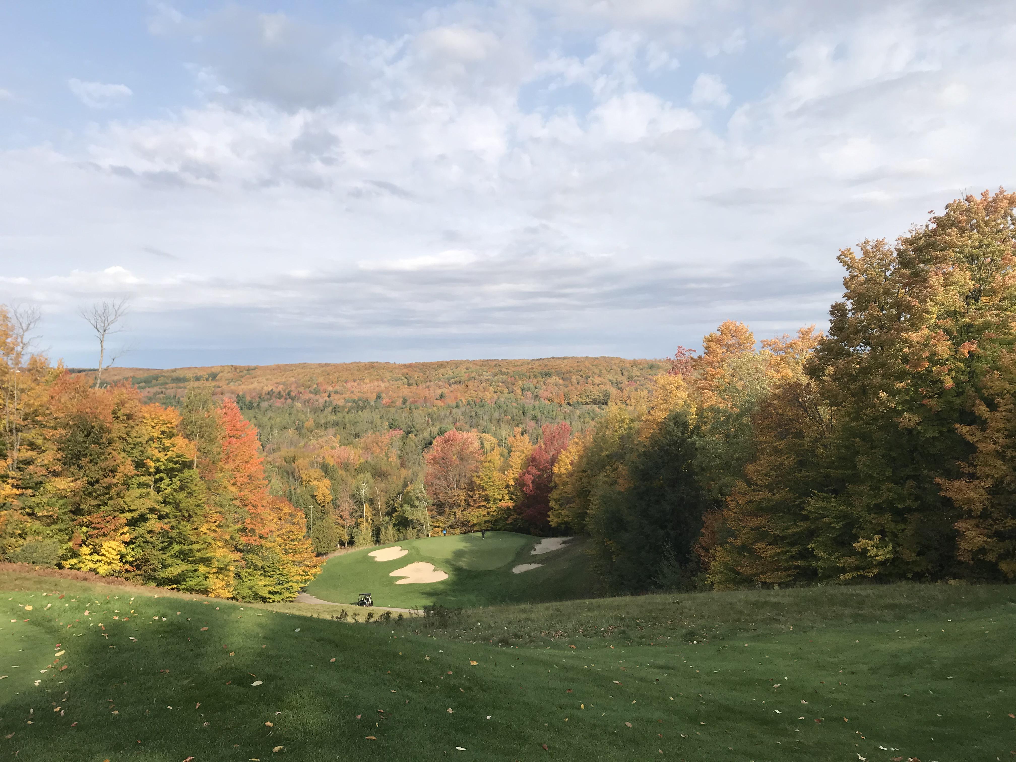 Nothing beats fall golf in Northern Michigan. Hole 6 at the Jones