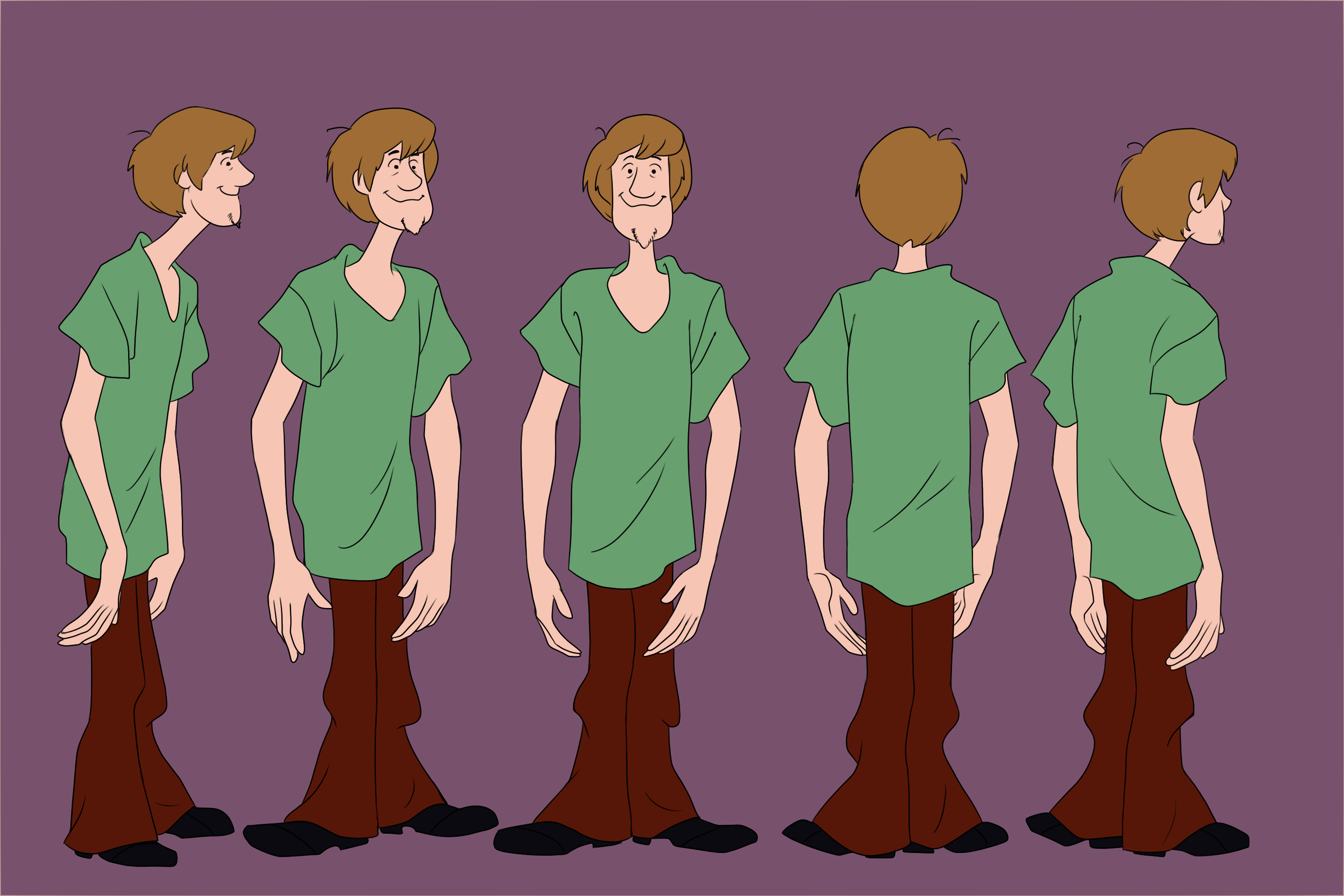 Shaggy Reference Sheet Colored 1970 r/Scoobydoo