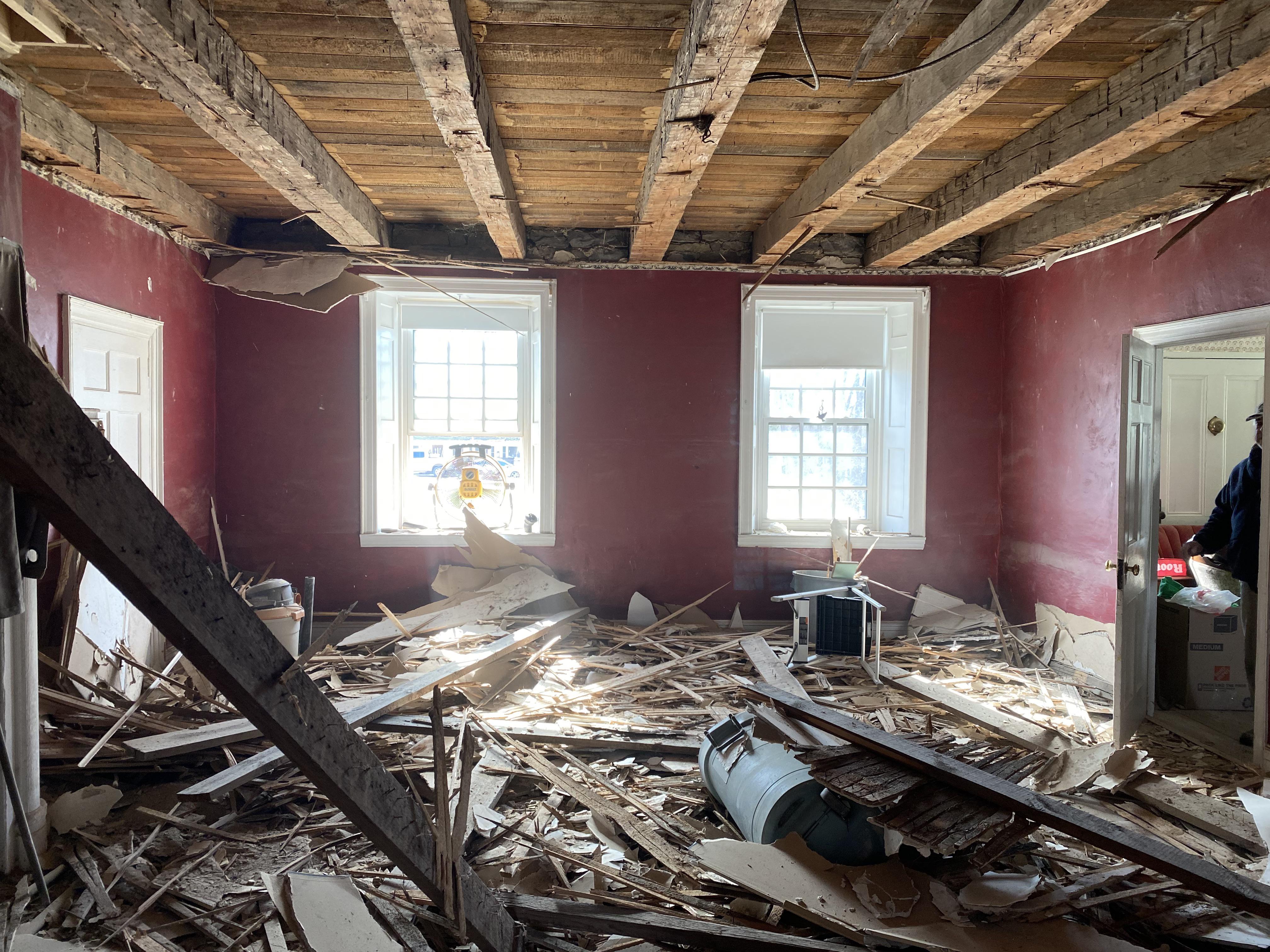 Exposed the beams in my 1809 stone house r/centuryhomes