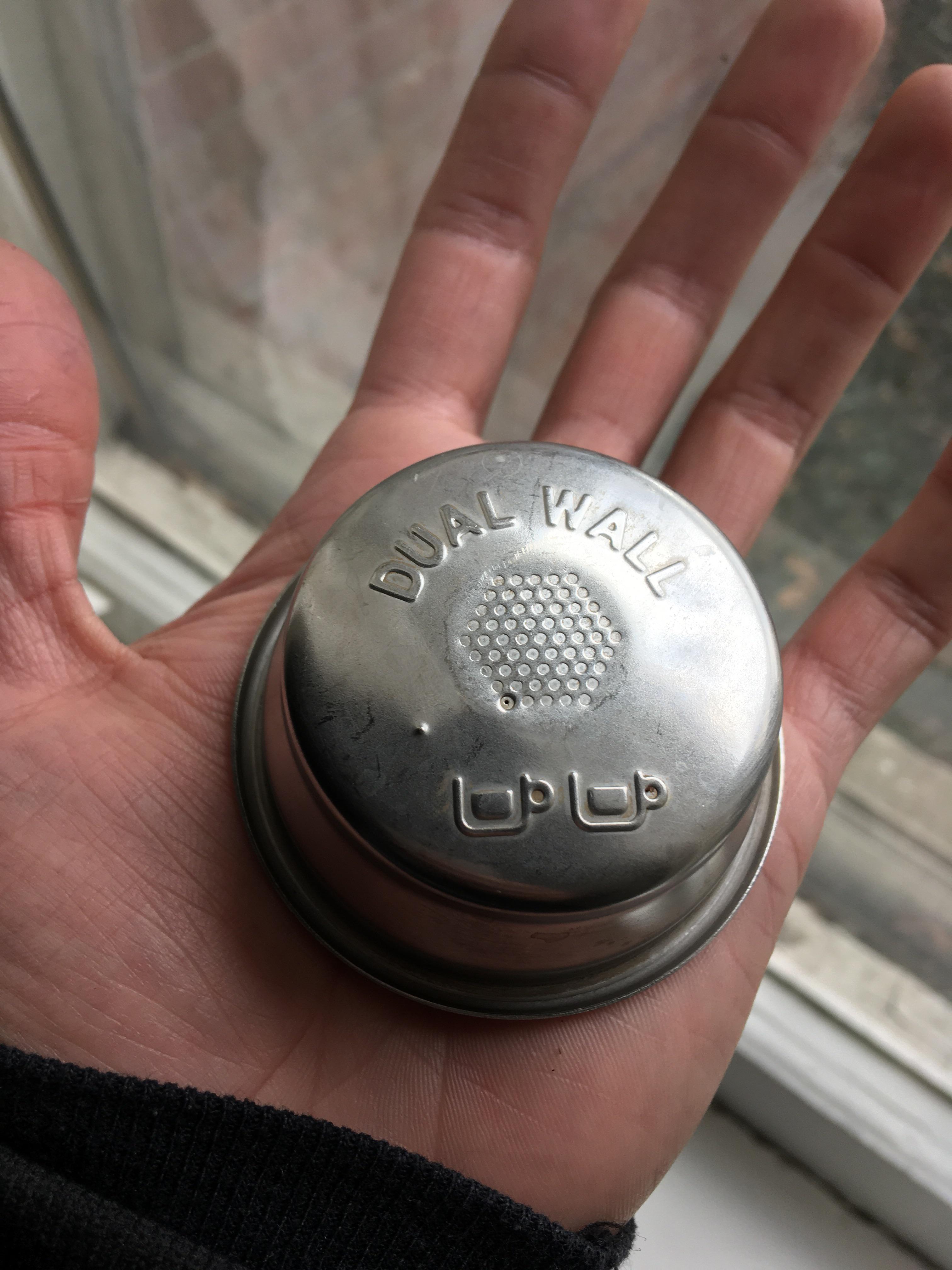 Why does my breville double wall double shot only have one little hole