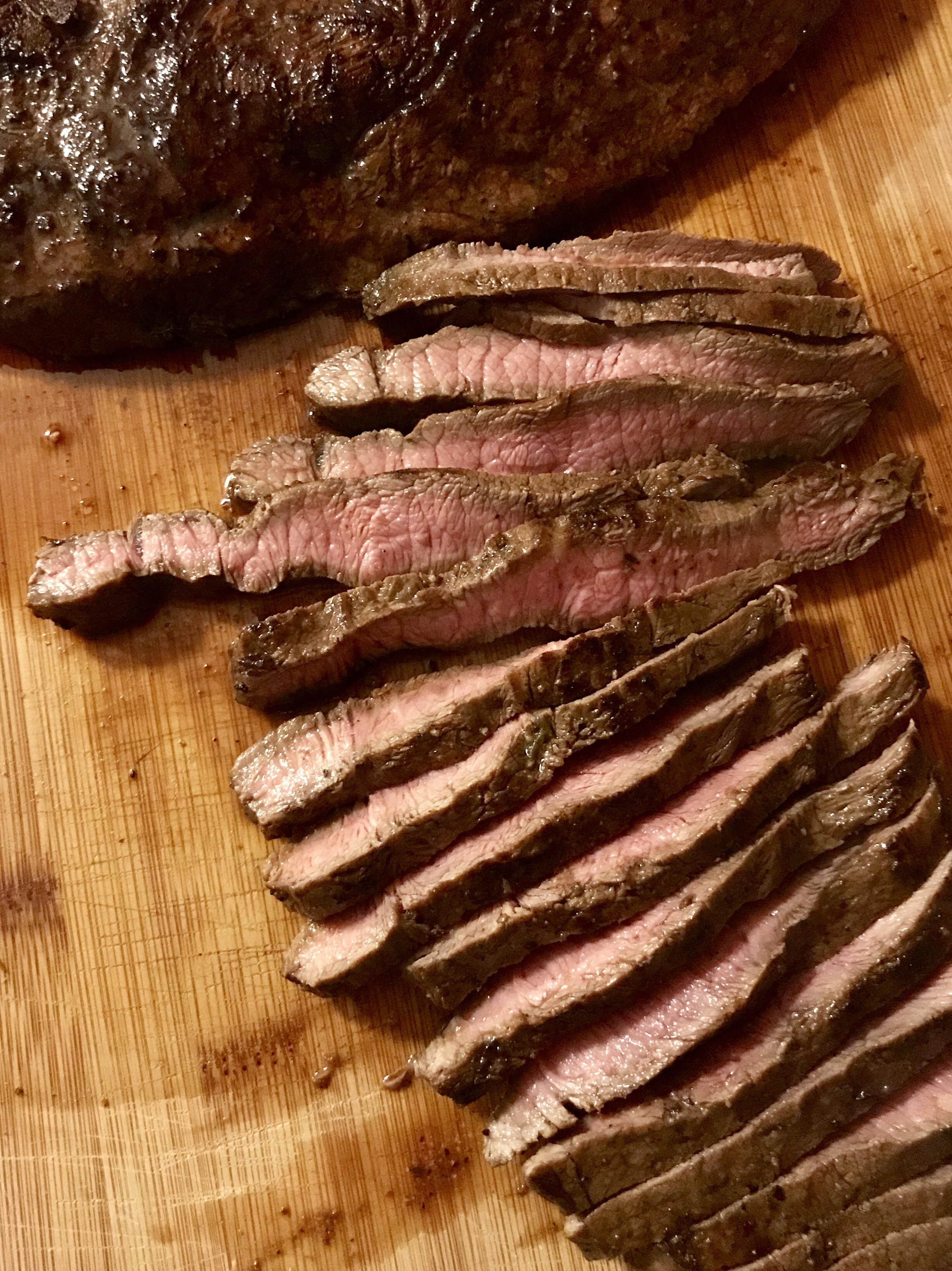 [homemade] marinated hanger steak, cooked in cast iron. r/food