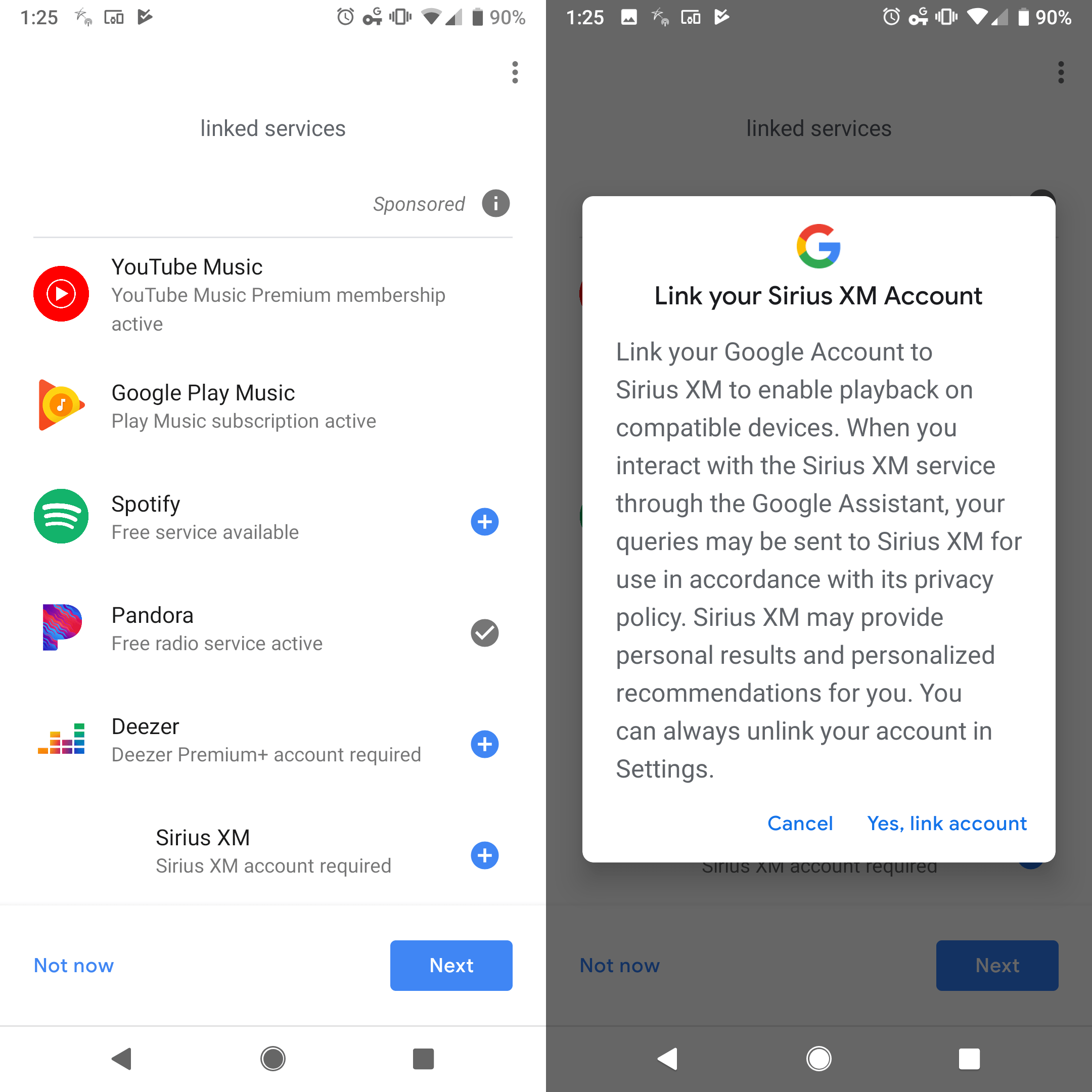 Looks like SiriusXM may be on its way googlehome