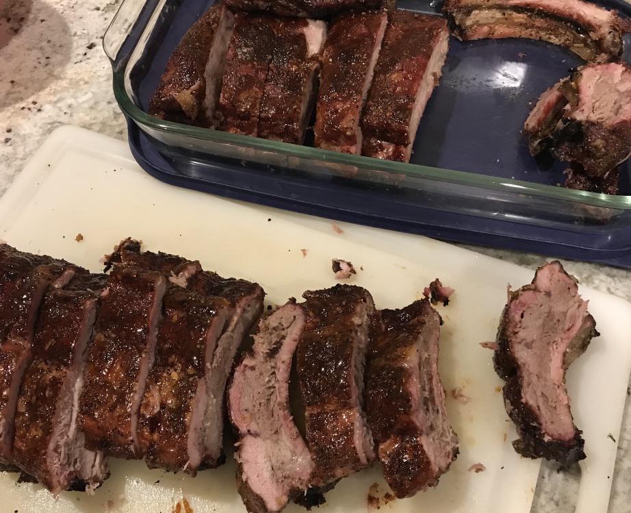 Baby back & spare ribs unwrapped at 225 for 6 hours in Ironwood 885 r