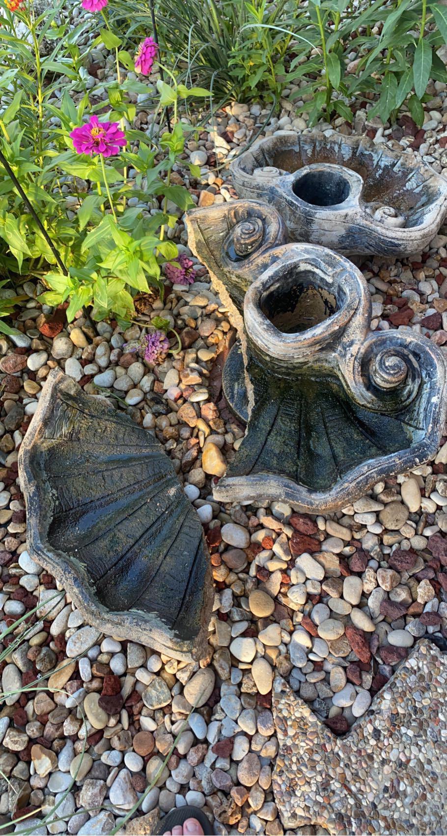 What could I use to fix this concrete fountain bowl?? It is pretty