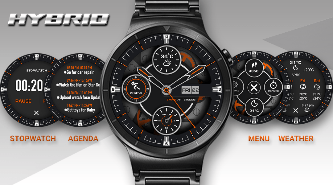 [WatchFace] Hybrid 3D Watch Face & Clock Live wallpaper r/AndroidWear