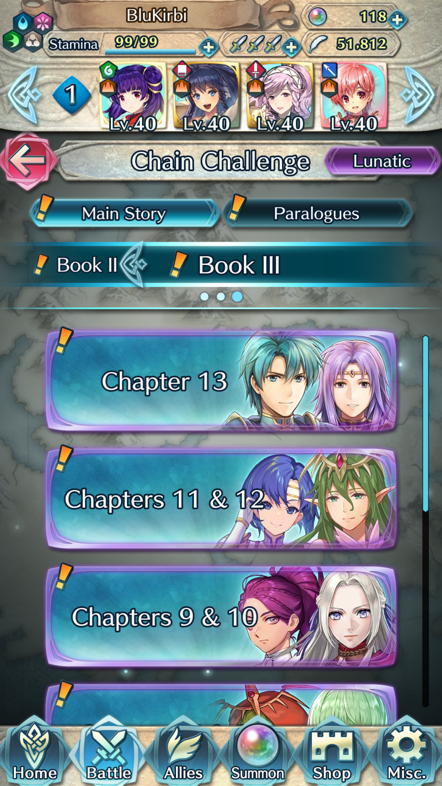Ssomething I noticed with Chain Challenges Ephraim and Lyon are together for the final chapter