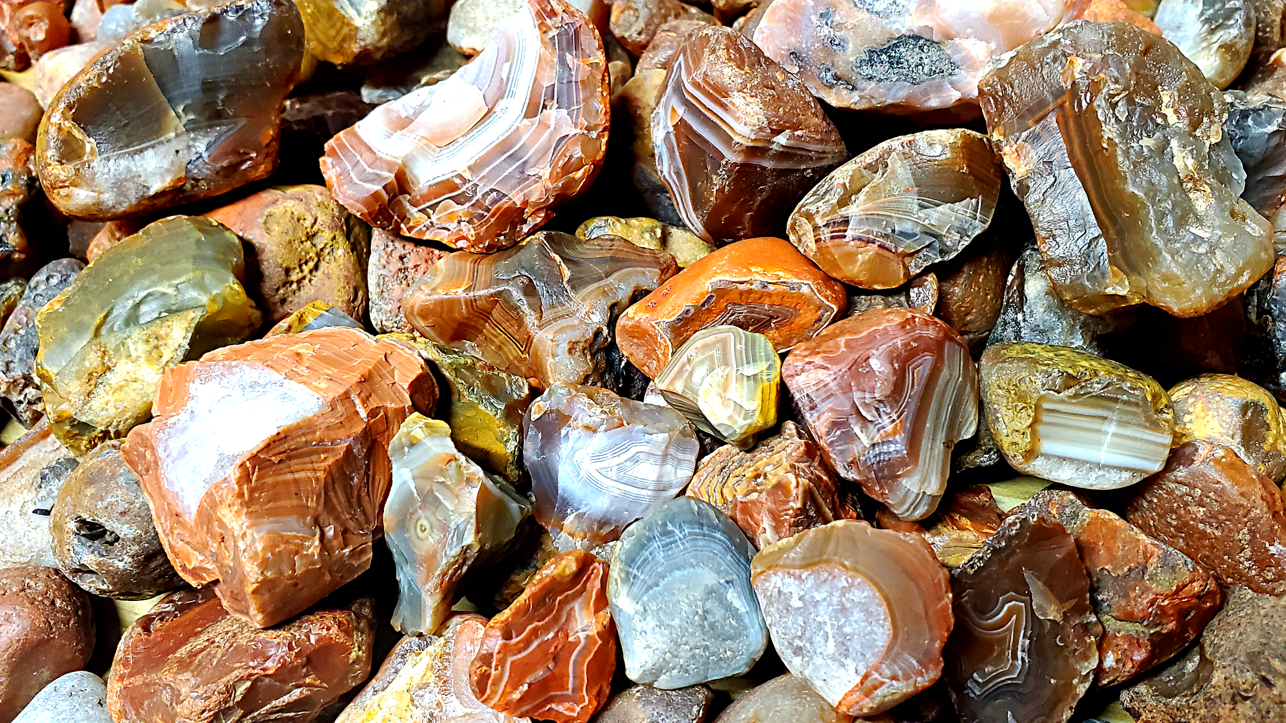 Thanks to lake superior for all these agates! (Video in comments) r