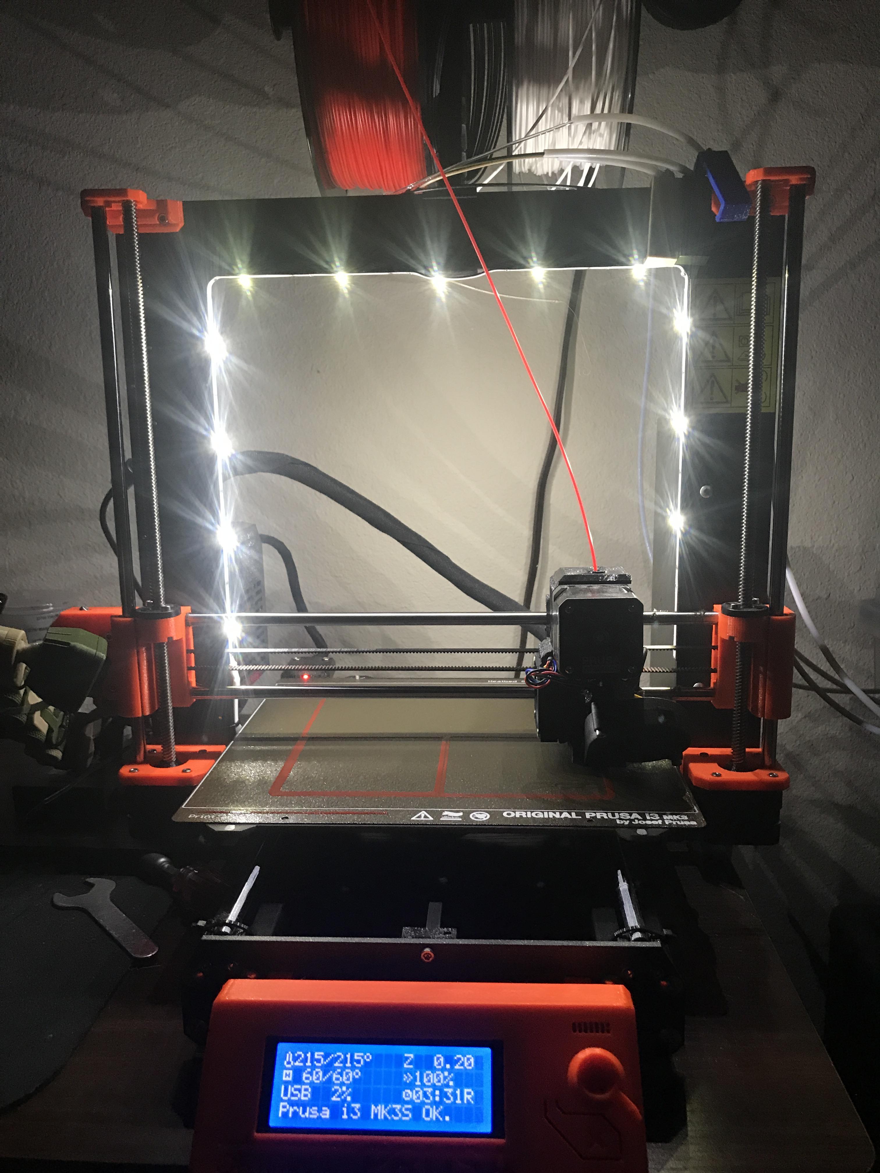 This led light strip is perfect for lightning up my printer. Adhesive