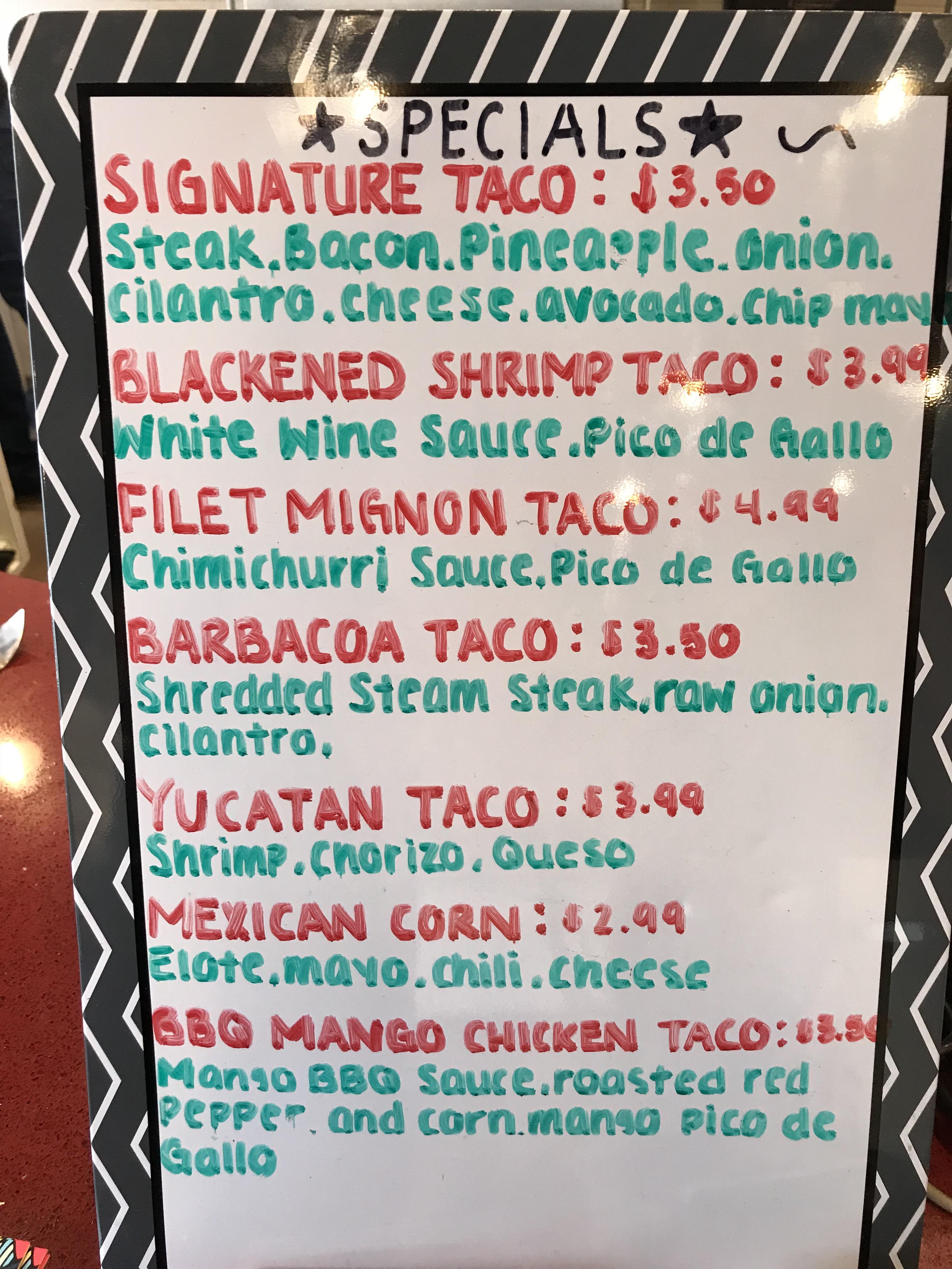 Taco place menu r/NeatNotes