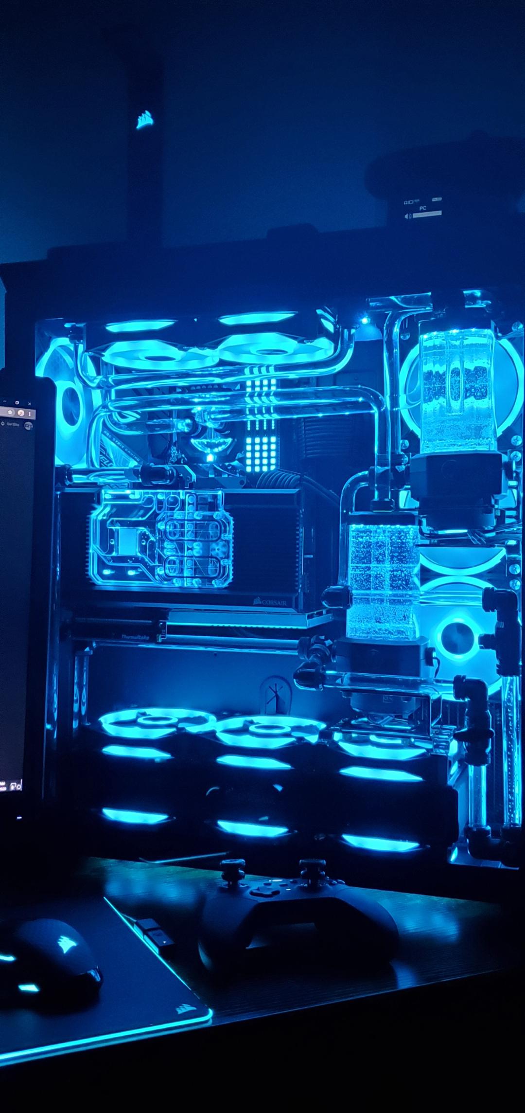 My first custom water cooling setup. Just finished bending the tubes