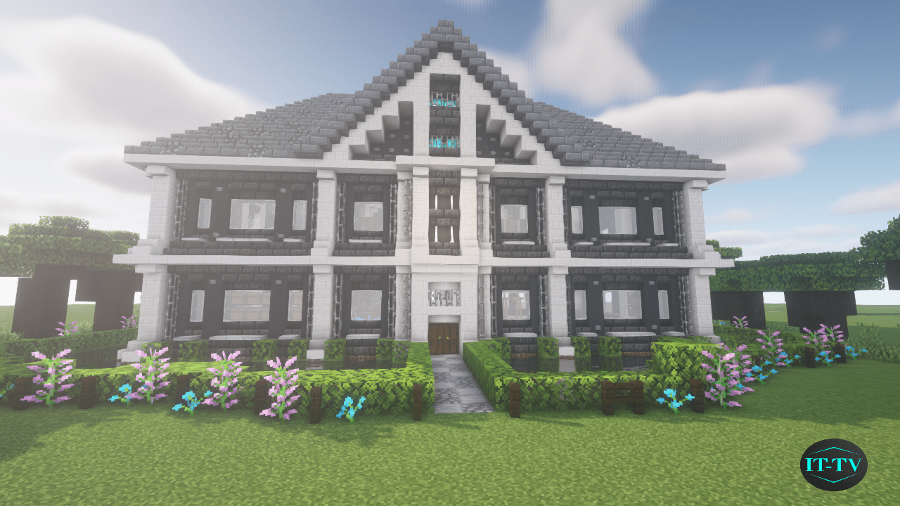 Black and white mansion design Tutorial link in the comments Hope