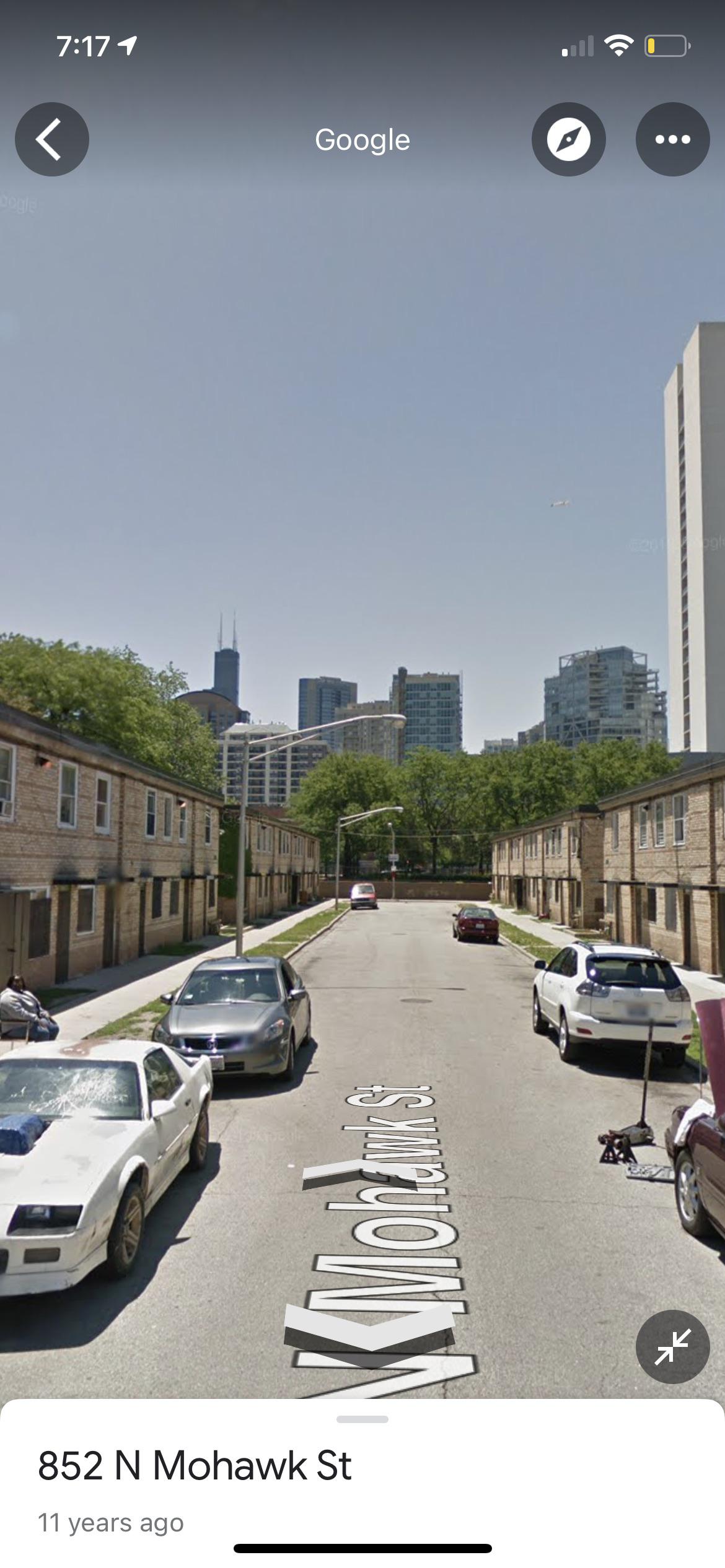 The remnants of the Cabrani Green hiding project with luxury condos and the John Hancock