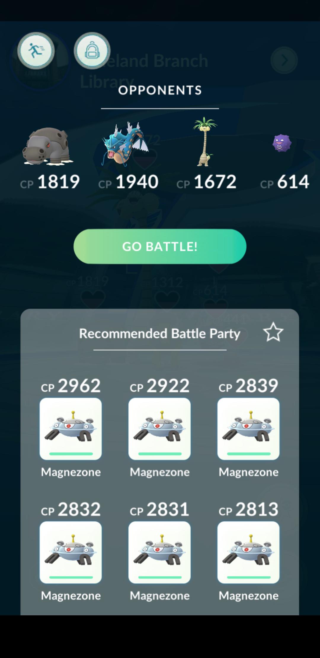 Niantic's autoselect algorithm at its finest (all have only electric
