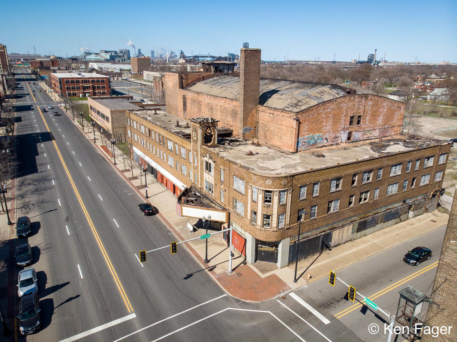The abandoned Palace Theater on Broadway in Gary, Indiana. r