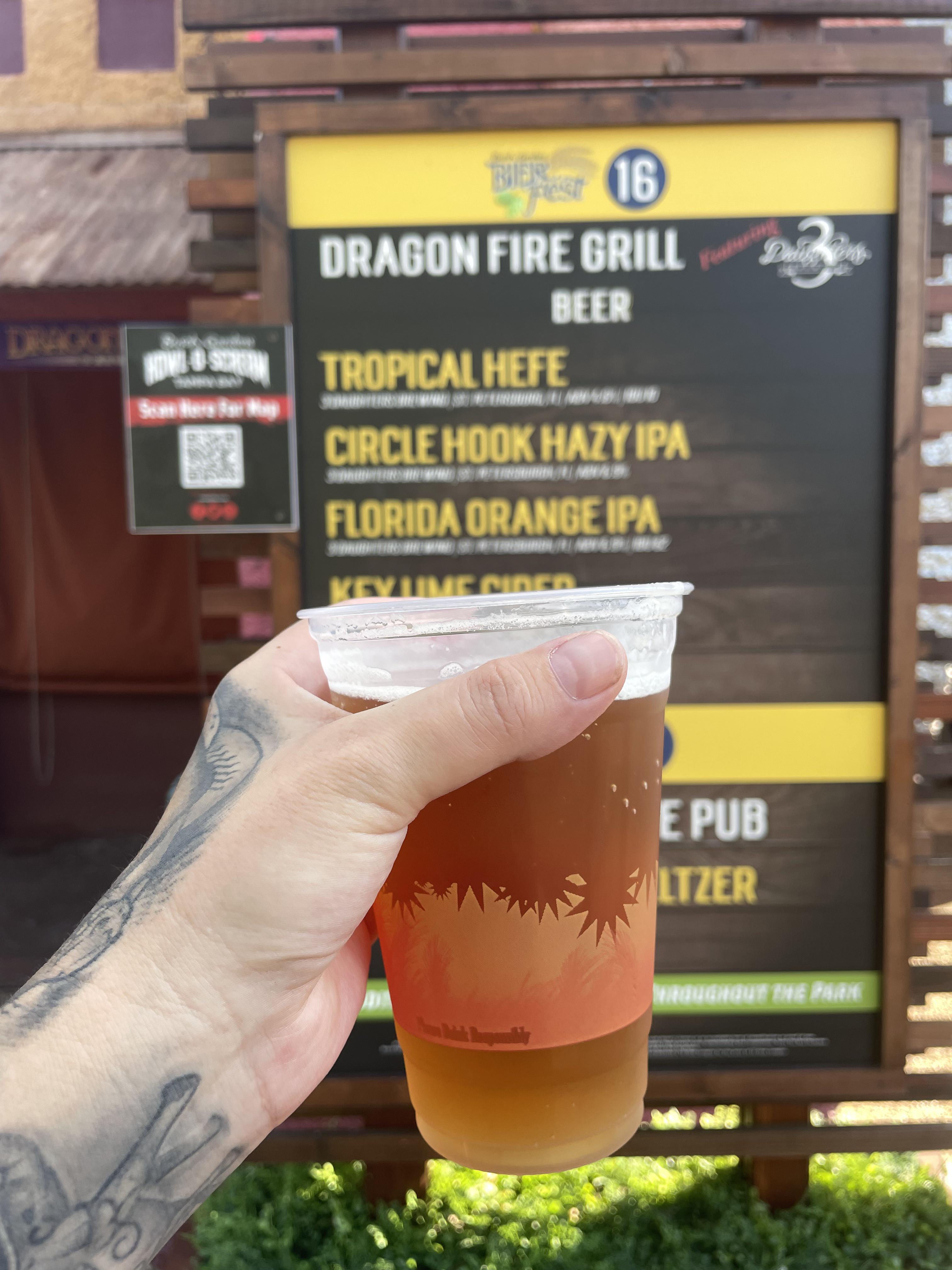 Drinking at Busch Gardens Bier Fest! One of my local favorite beers is