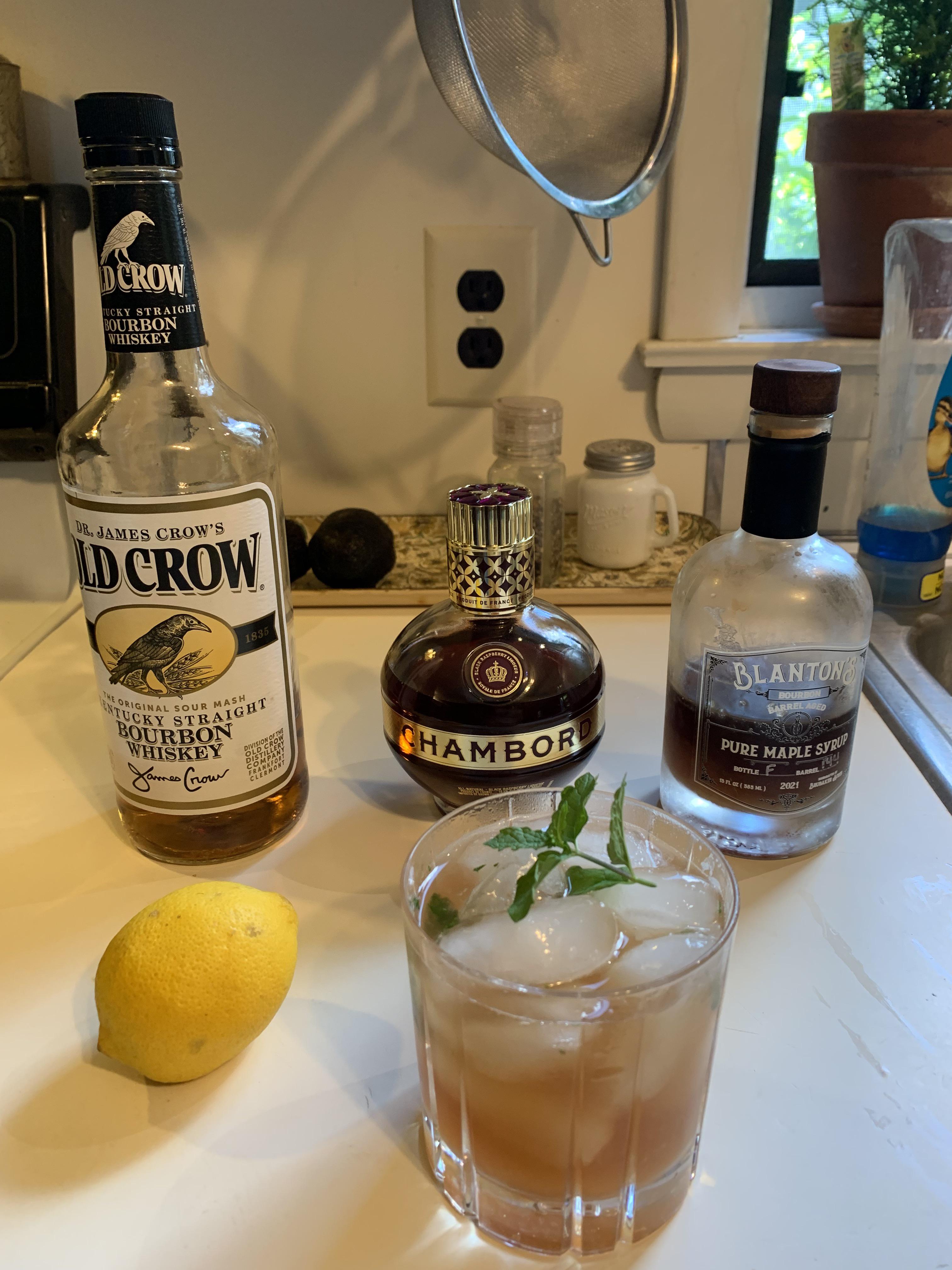 Chambord whiskey smash. One of my favorite summer drinks. r/cocktails