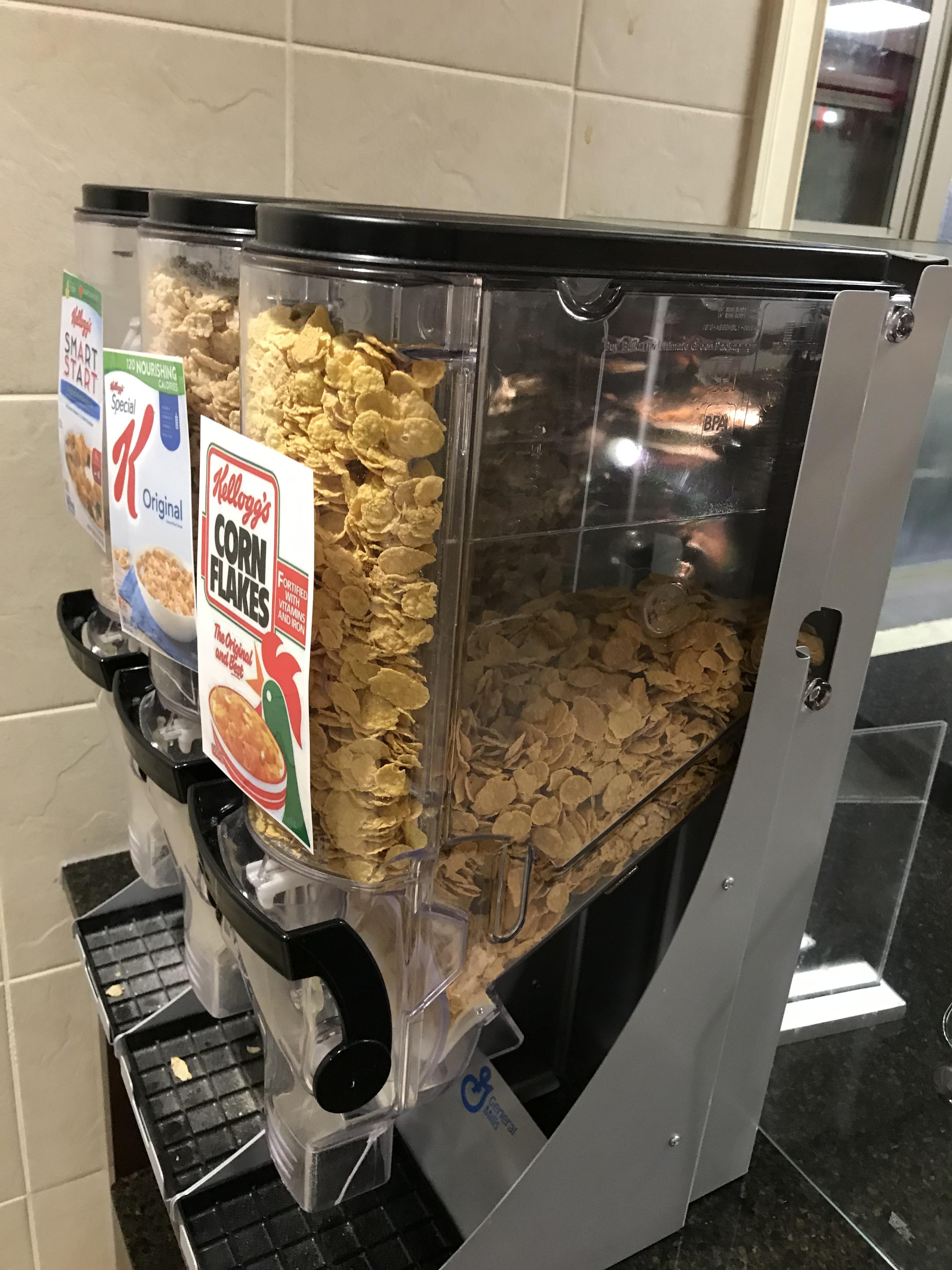These cereal dispensers have a separate compartment that makes it seem like they are always full