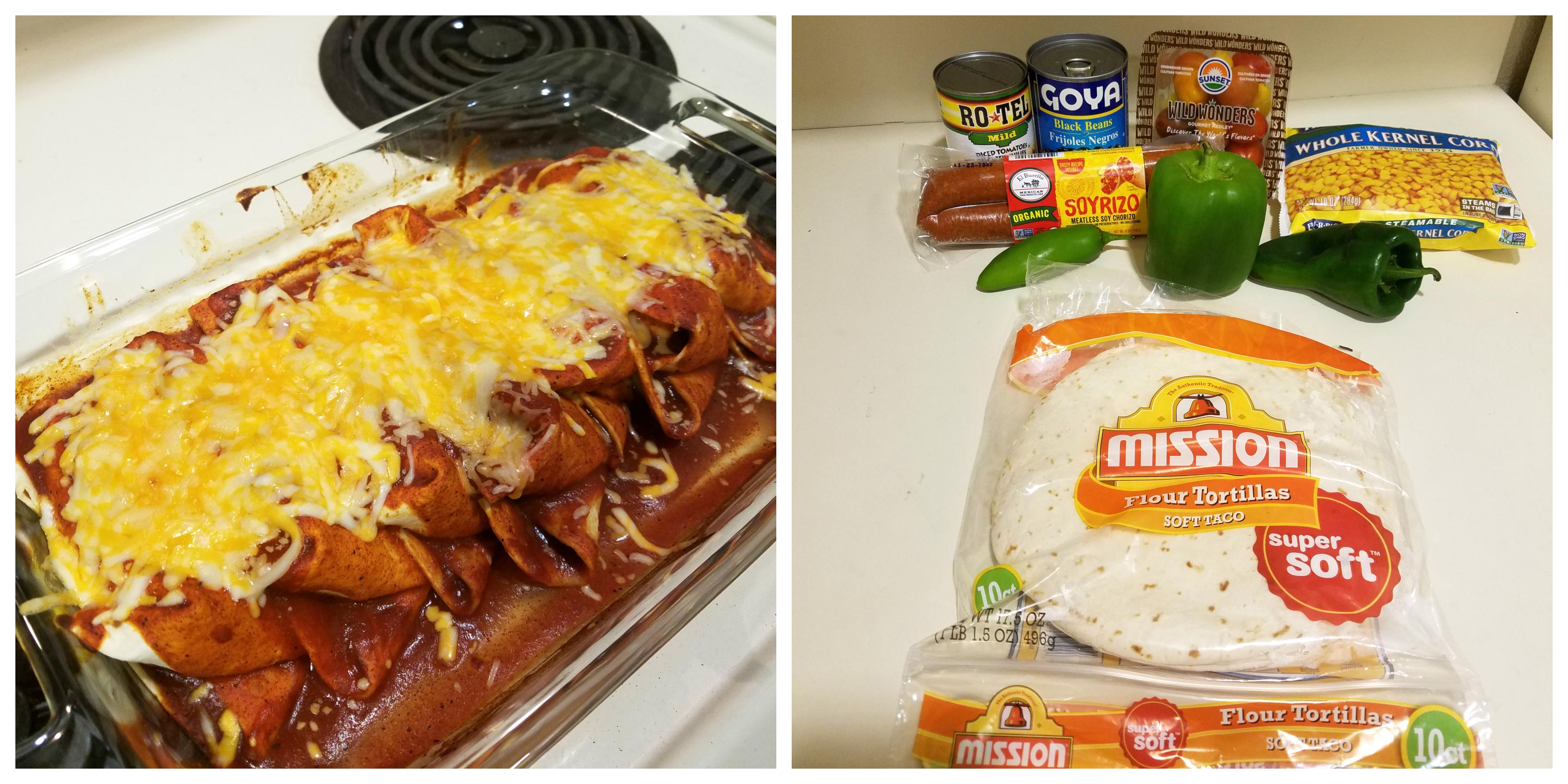Soy Chorizo Enchiladas (315 calories per enchilada) r/1200isplenty