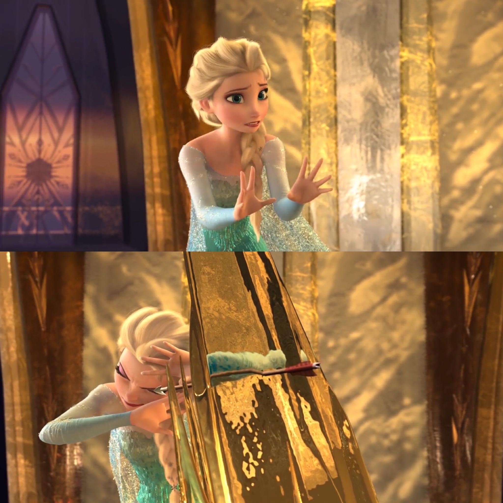 Elsa fighting the guards scene. r/Frozen
