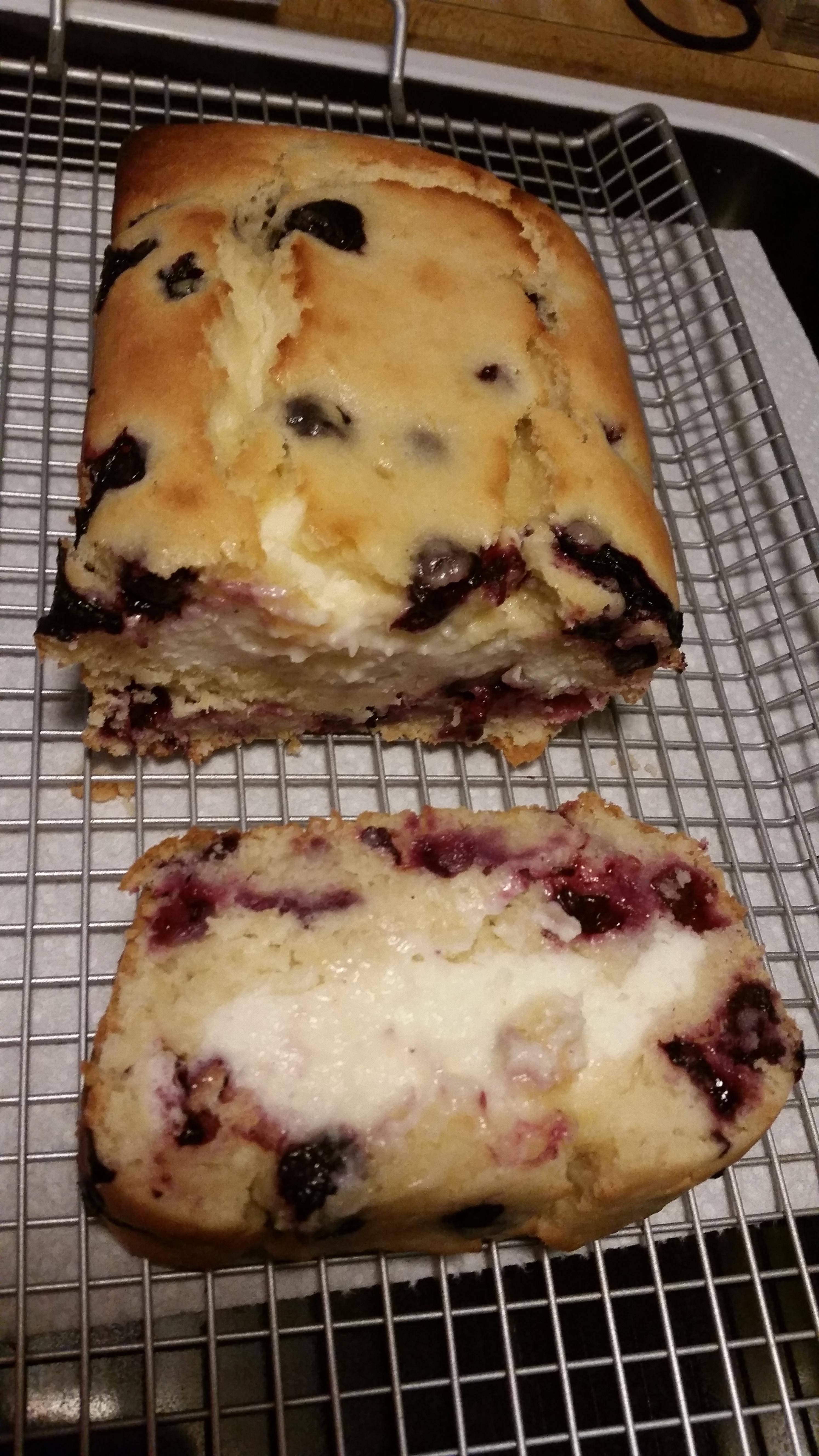 Cream cheese filled blueberry lemon bread. r/Baking