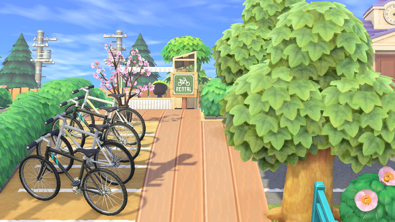Little bike rental place at my entrance ) r/AnimalCrossing