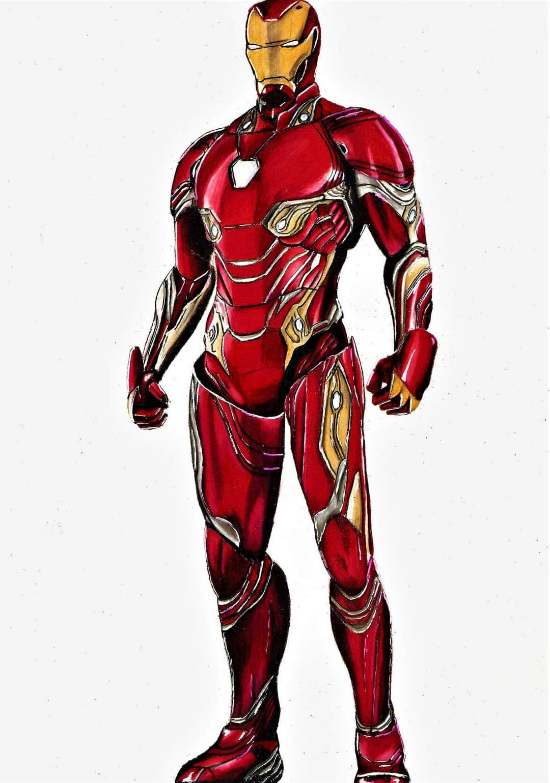 Iron man colored pencil drawing r/drawing