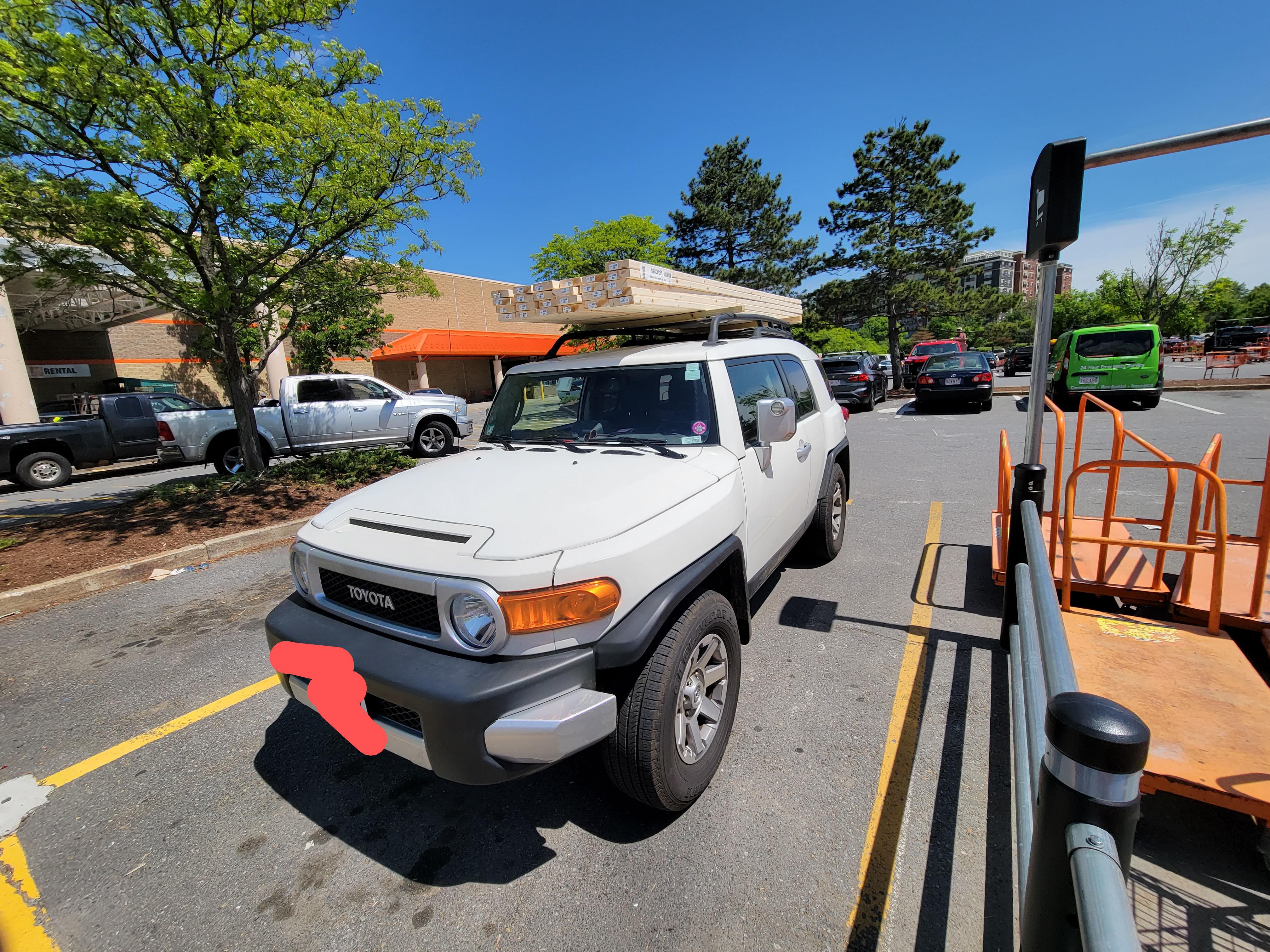 An FJ roof rack can be used to carry lumber if you use a 2x4 at the