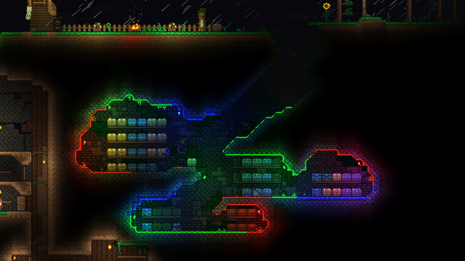 This cool storage system I've build a few days ago r/Terraria